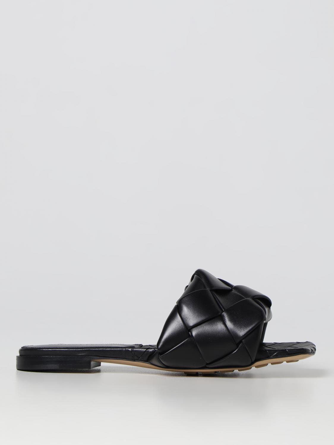 BOTTEGA VENETA FLAT SANDALS: Shoes woman Bottega Veneta, Black - Img 1