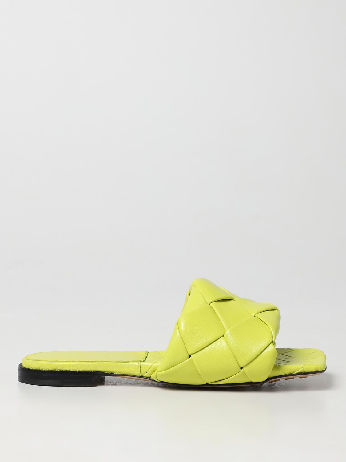BOTTEGA VENETA FLAT SANDALS: Shoes woman Bottega Veneta, Kiwi - Img 1