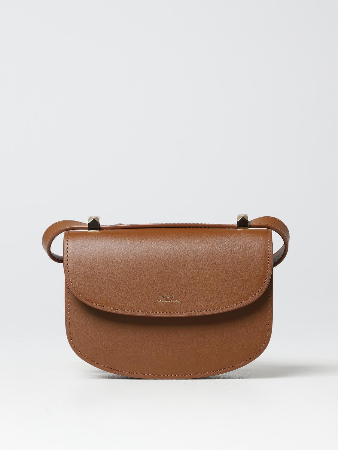 A.P.C. BORSA MINI: Borsa A.P.C. in pelle liscia, Marrone - Img 1