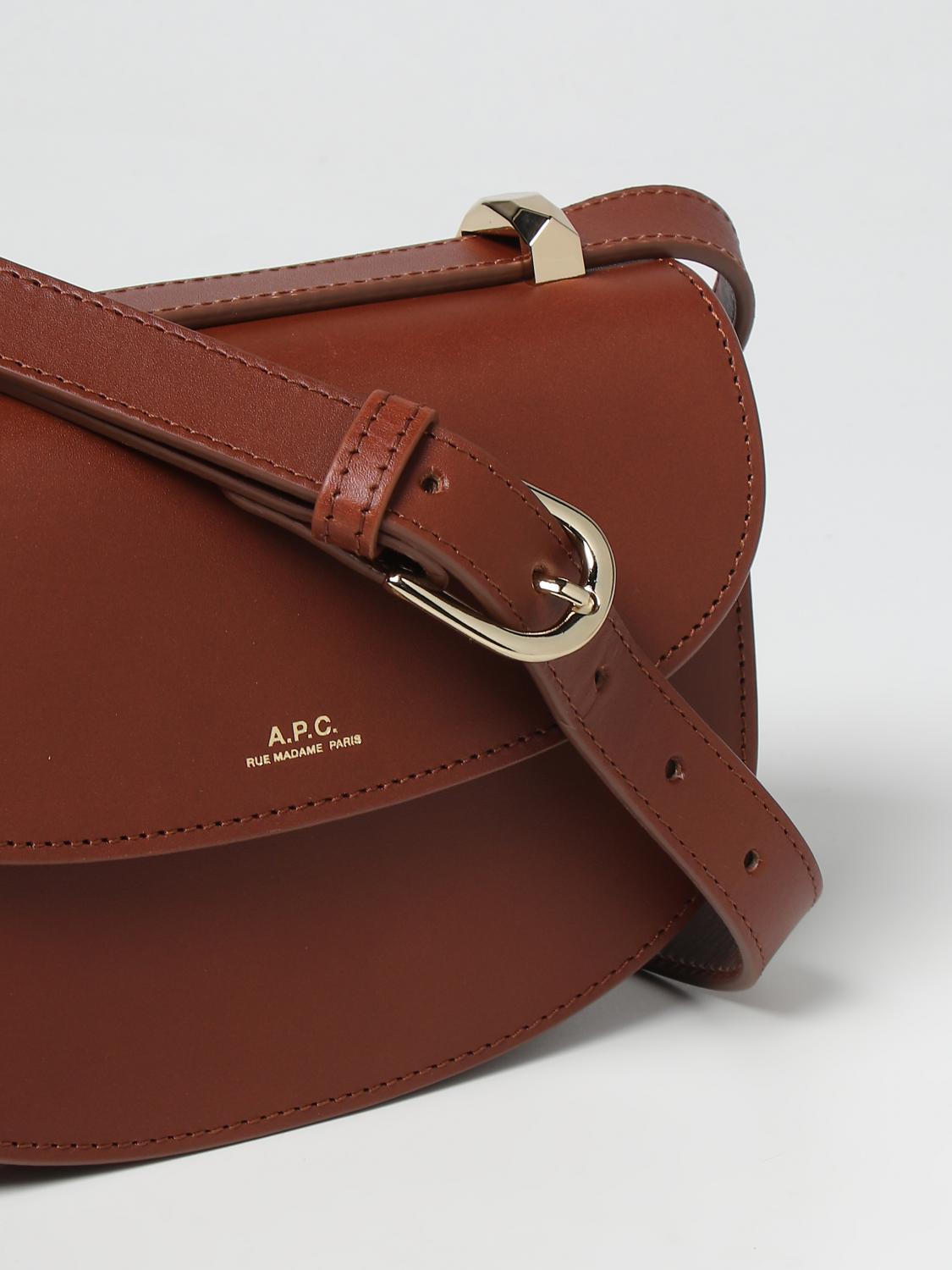 A.P.C. BORSA MINI: Borsa A.P.C. in pelle liscia, Cuoio - Img 3