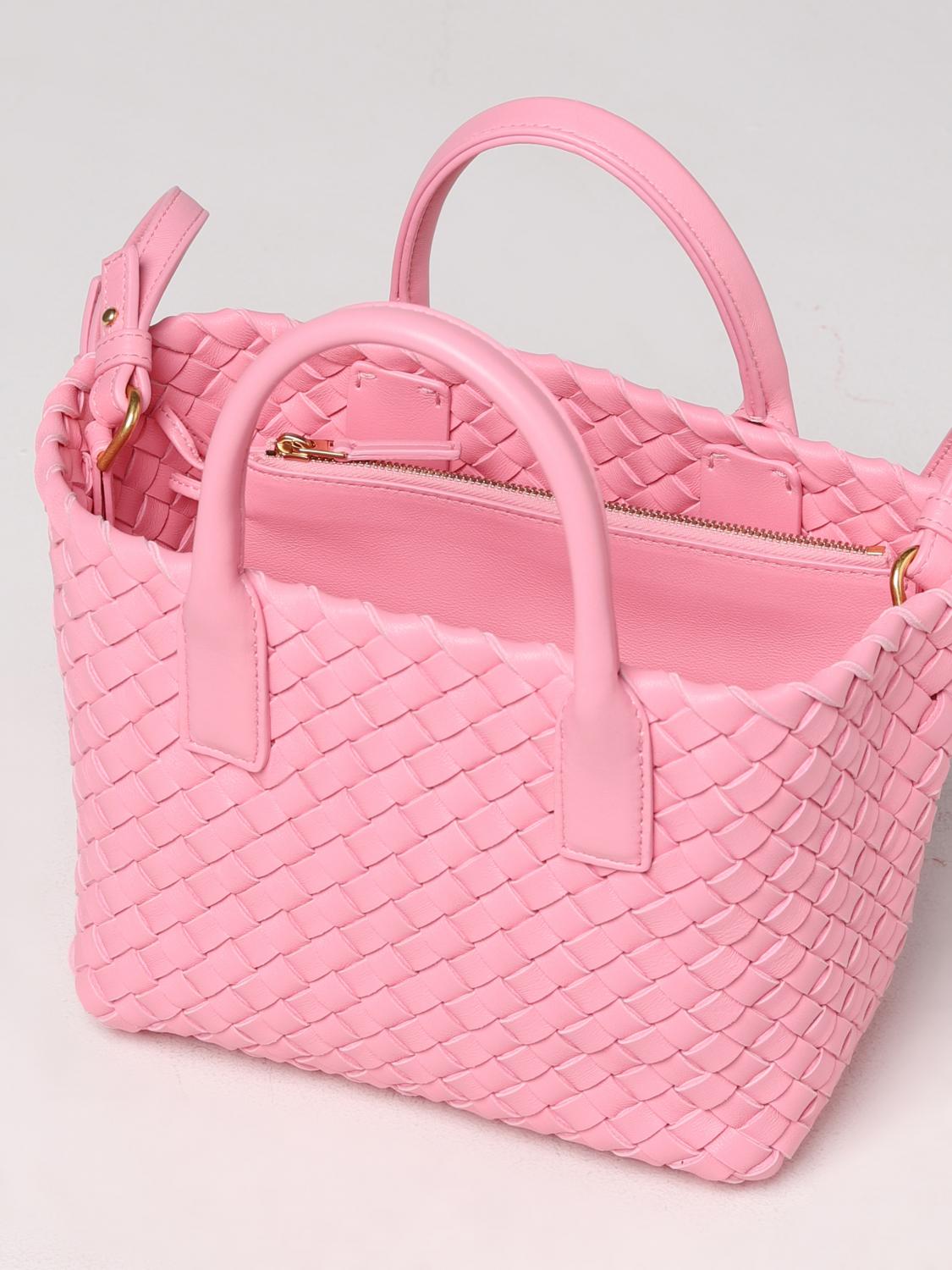 Bottega Veneta Cabat bag in woven leather - Pink | 709464V1OW1