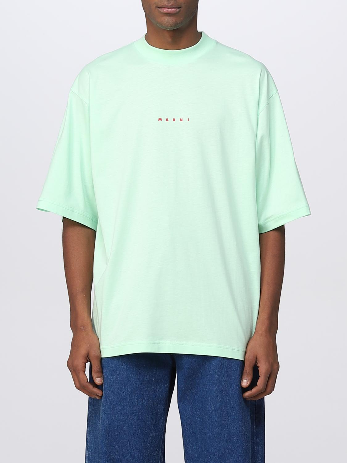 MARNI: T-shirt with mini logo - Green | Marni t-shirt 
