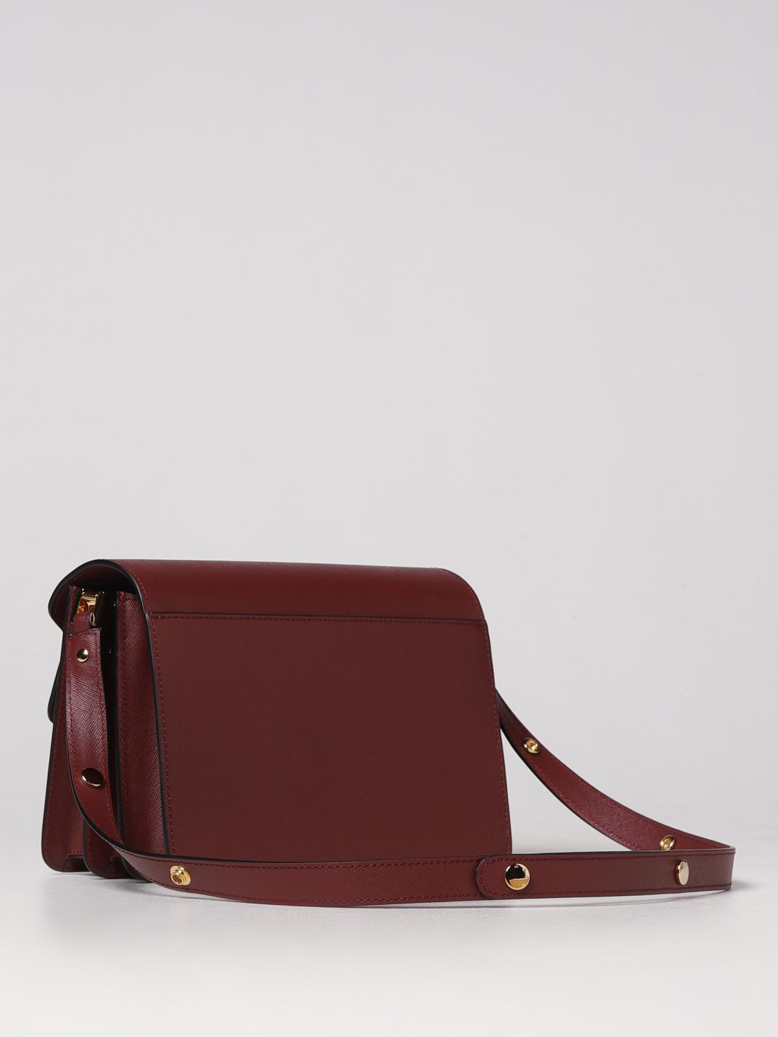 MARNI BORSA MINI: Borsa Trunk Marni in pelle saffiano, Rubino - Img 2