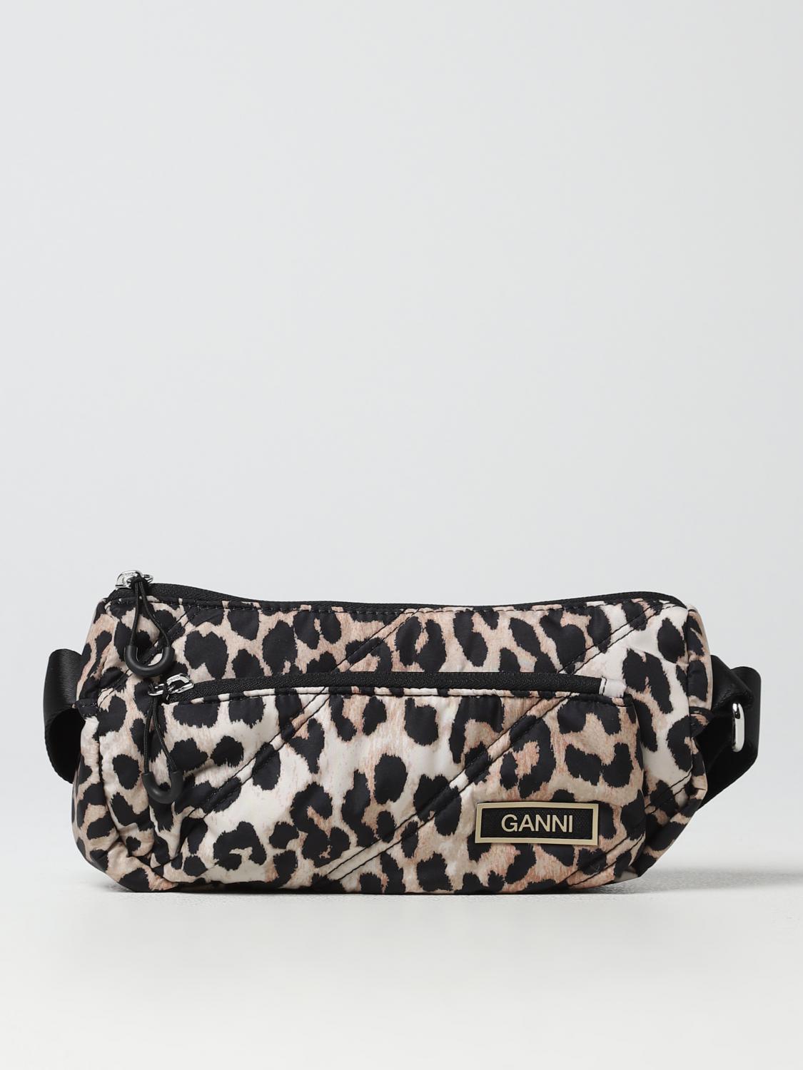 GANNI MARSUPIO: Marsupio Ganni in nylon riciclato stampa animalier, Savana - Img 1