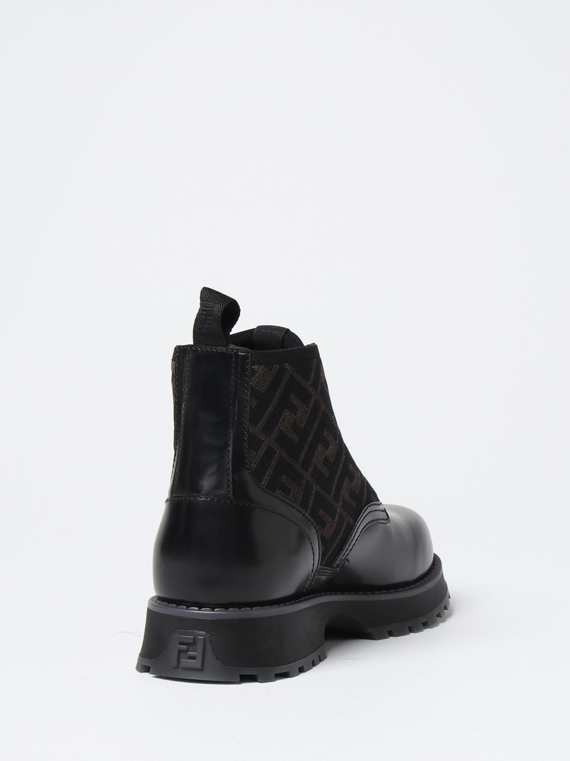 FENDI ブーツ FENDI: ankle boots in leather and fabric - Black | Fendi boot