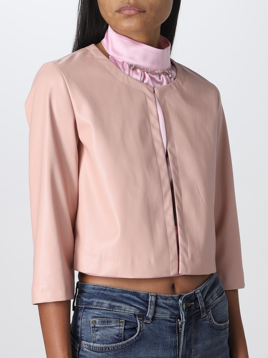 LIU JO GIACCA: Bolerino Liu Jo in pelle sintetica, Rosa - Img 5