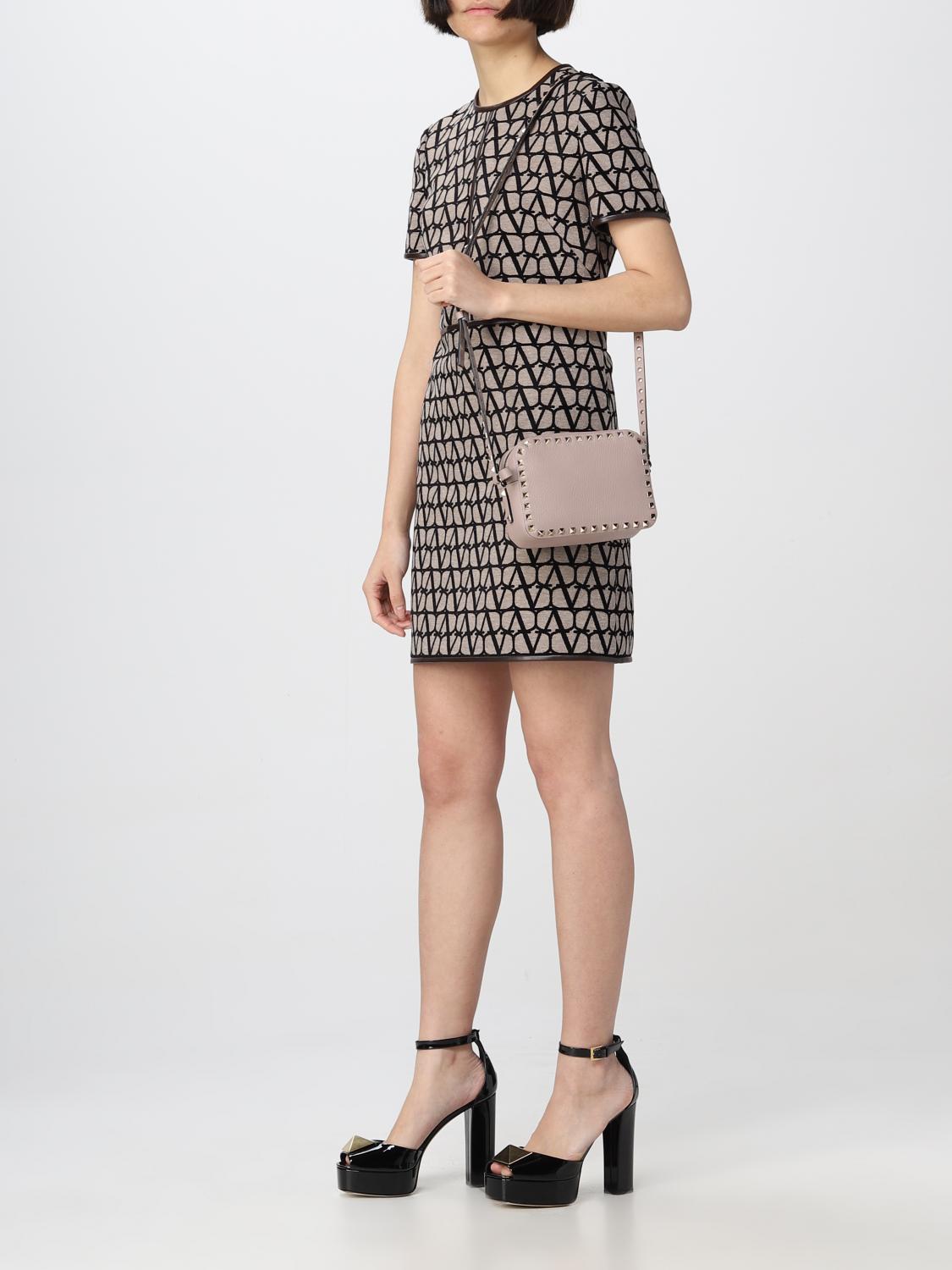 VALENTINO GARAVANI BORSA MINI: Borsa Rockstud Valentino Garavani in pelle, Cipria - Img 2