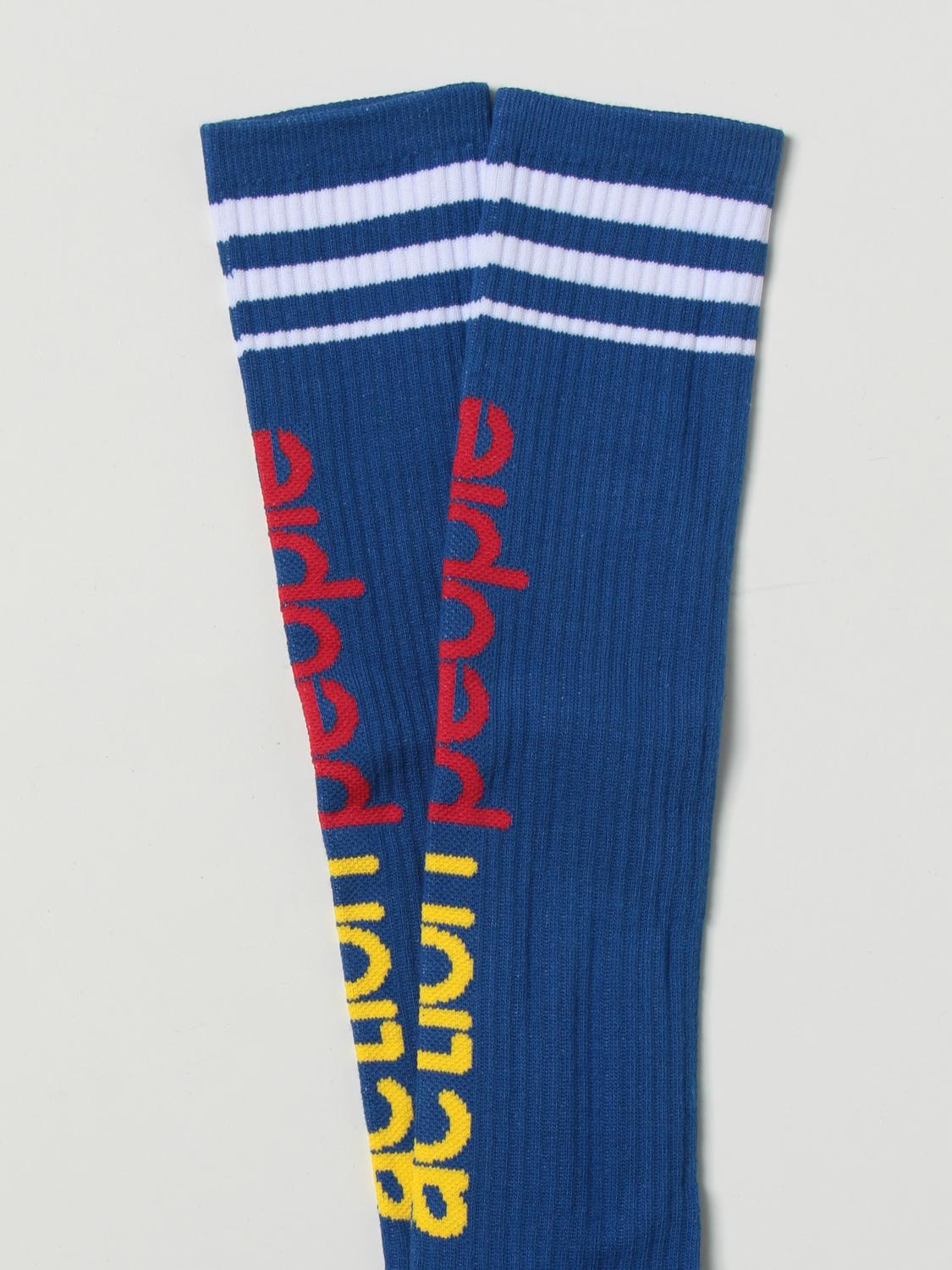 AUTRY SOCKS: Autry ribbed cotton socks, Blue - Img 2