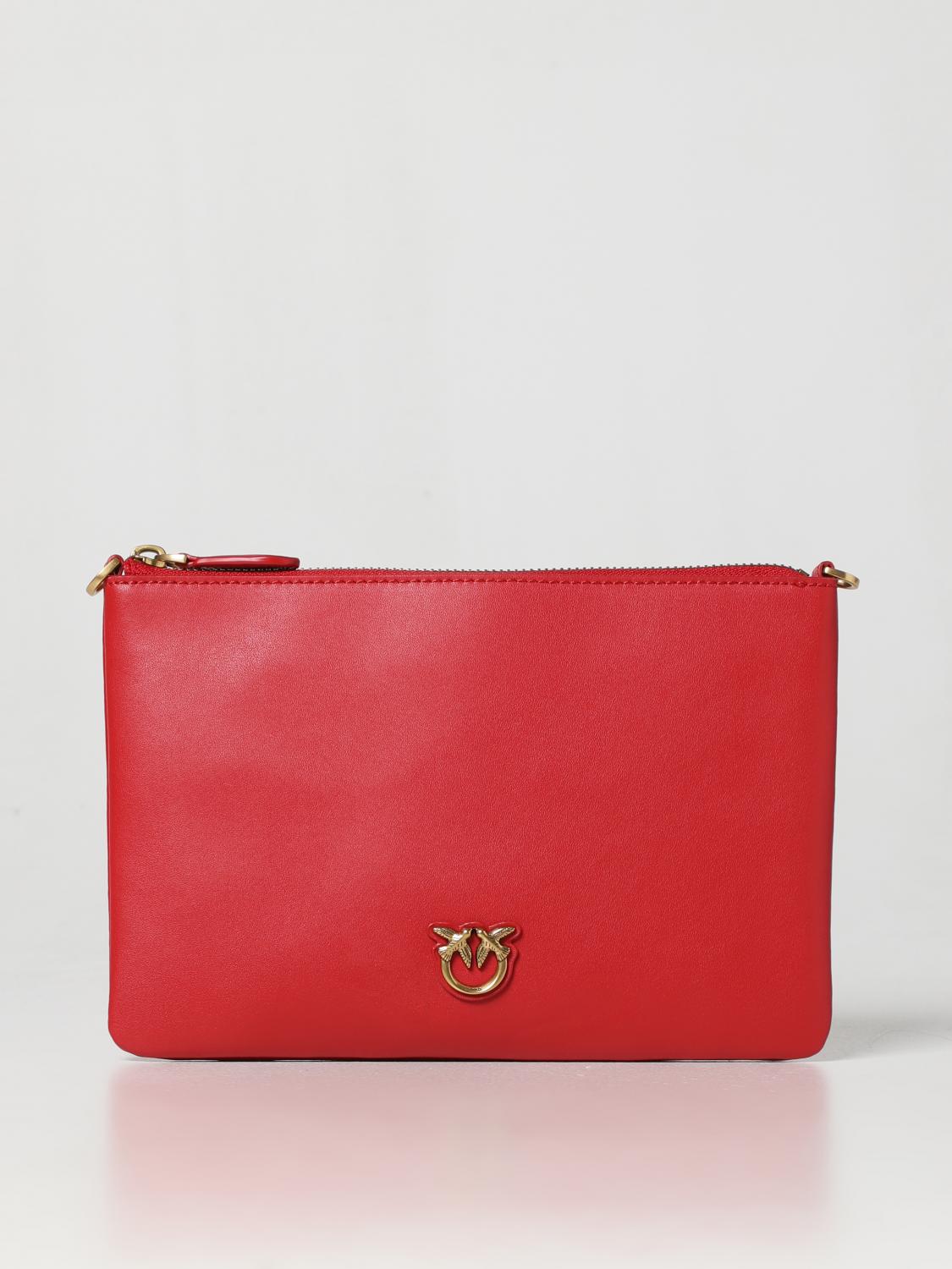 PINKO BORSA MINI: Clutch Pinko in pelle, Rosso - Img 1