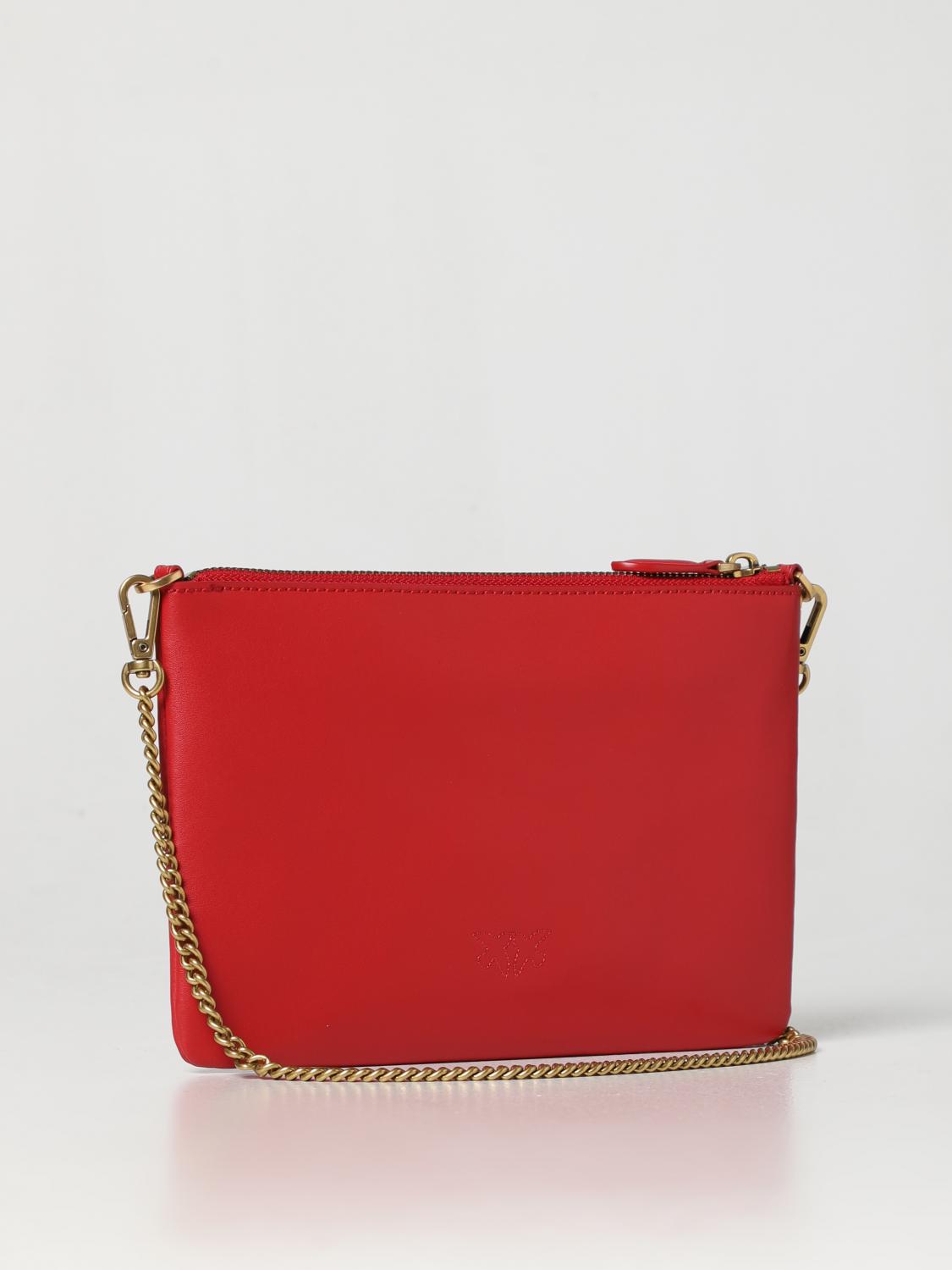 PINKO BORSA MINI: Clutch Pinko in pelle, Rosso - Img 2