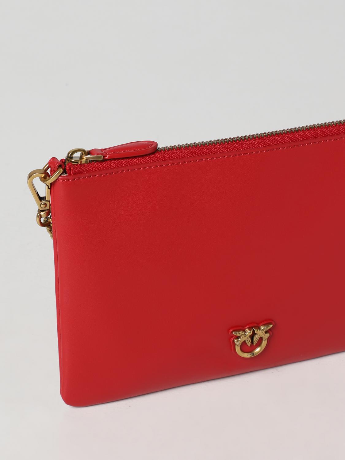 PINKO BORSA MINI: Clutch Pinko in pelle, Rosso - Img 3