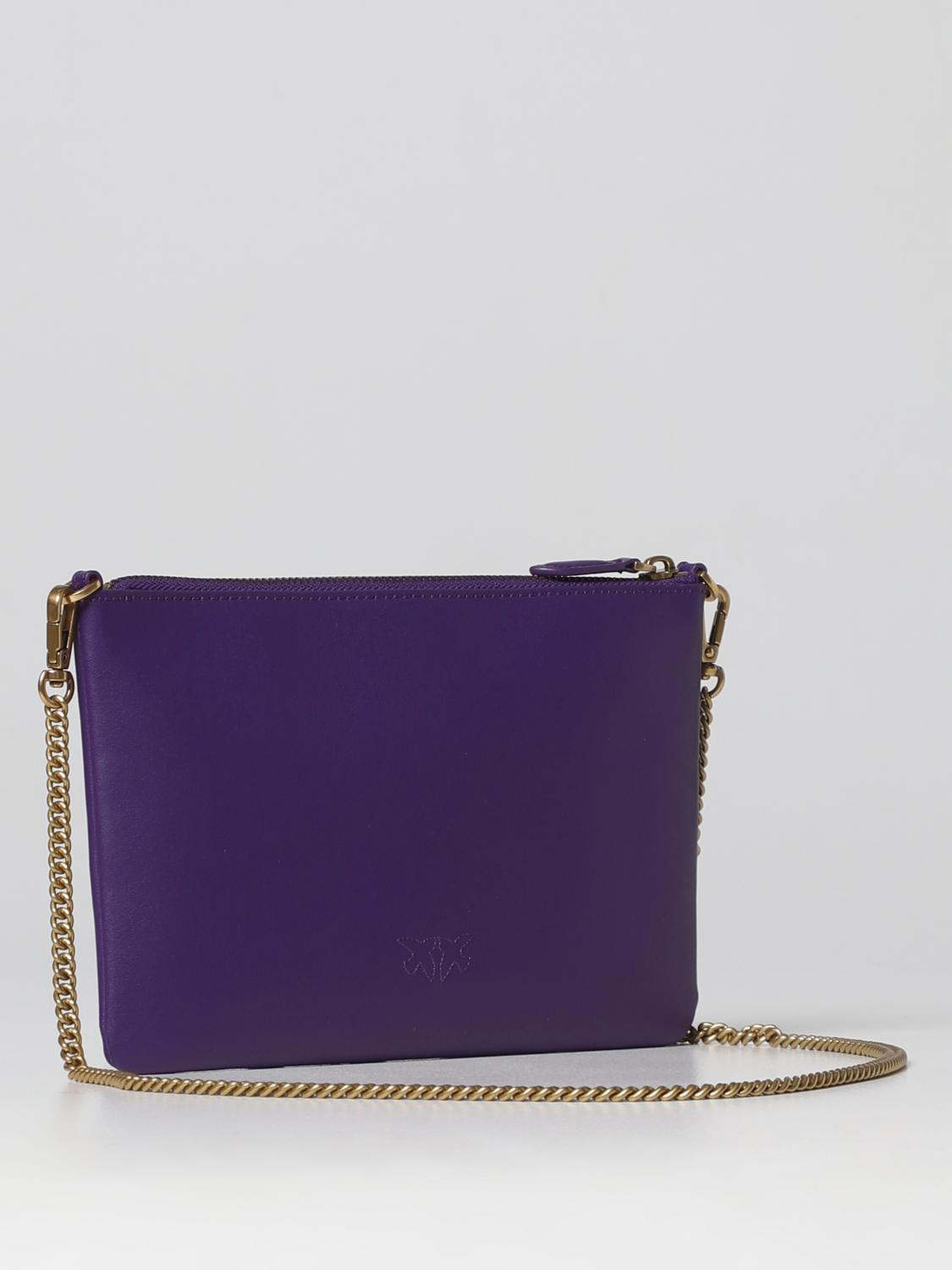PINKO BORSA MINI: Clutch Pinko in pelle, Lilla - Img 2