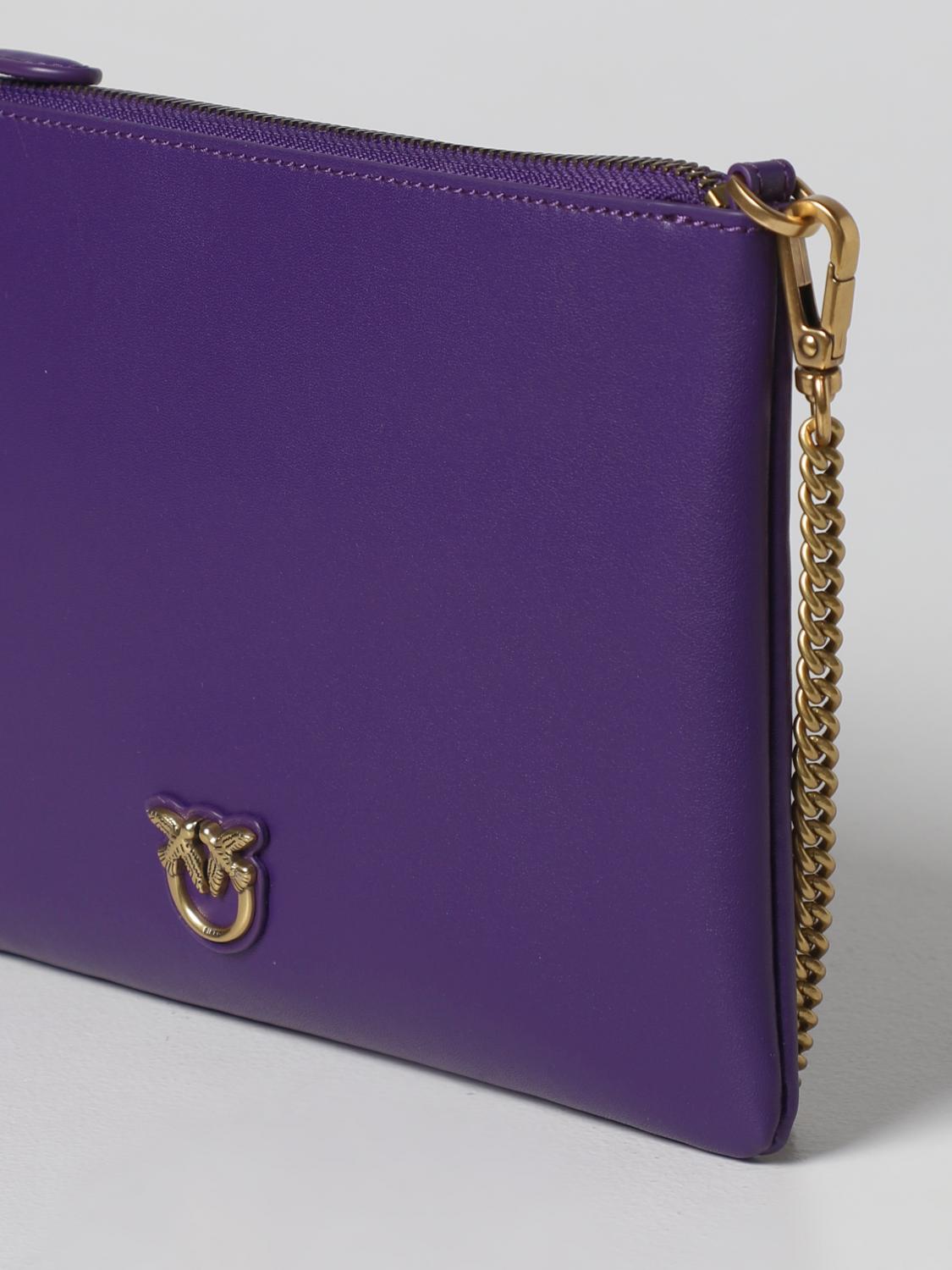 PINKO BORSA MINI: Clutch Pinko in pelle, Lilla - Img 3
