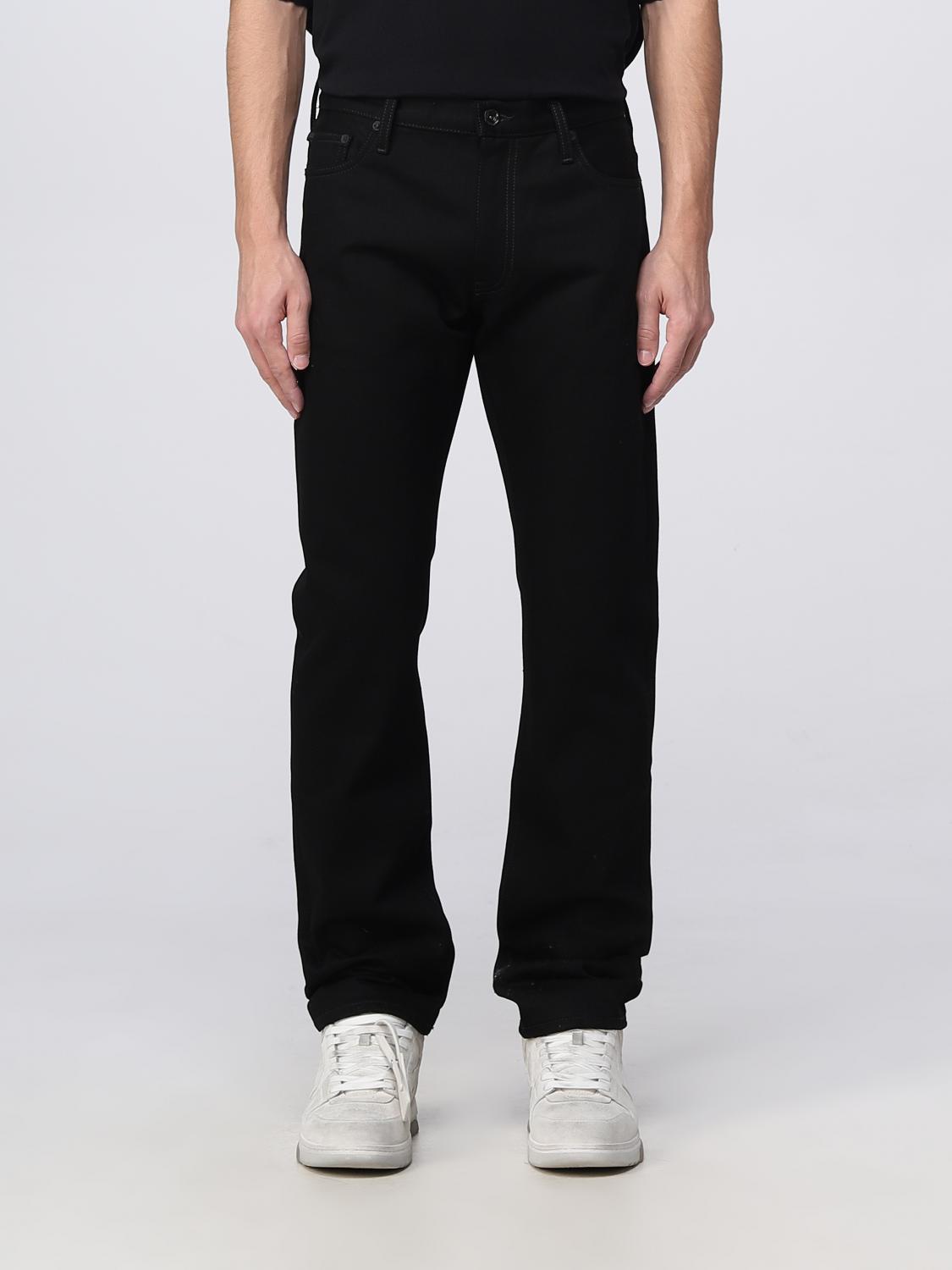 OFF-WHITE JEANS: Off-White denim jeans with logo, Black - Img 1