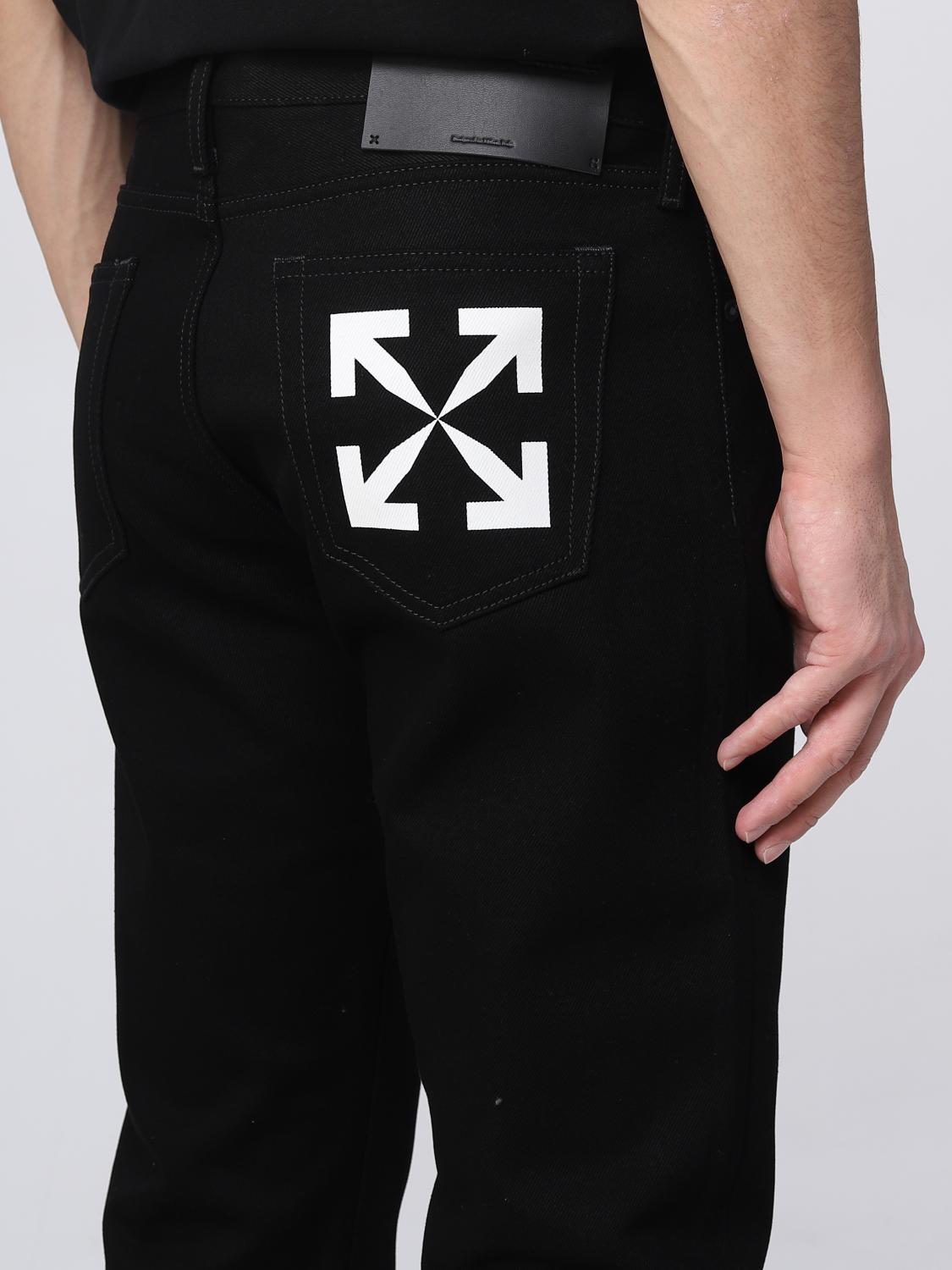 OFF-WHITE JEANS: Off-White denim jeans with logo, Black - Img 5