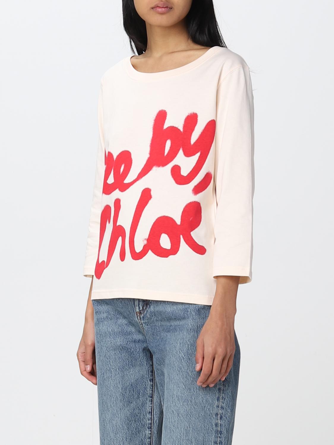 Tシャツ・カットソー CHLOE Woman T-Shirt White CH25UJH09183 101 Tシャツ・カットソー CHLOE Women Tops CH25UJH09183 101 CHLOÉ