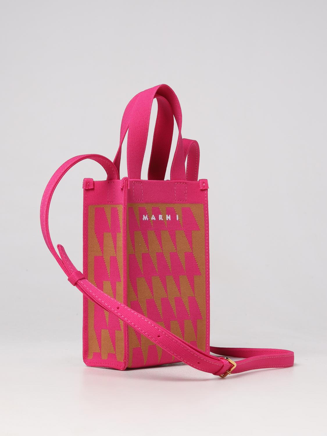 MARNI BORSA MINI: Borsa Marni in tessuto jacquard, Rosa - Img 2