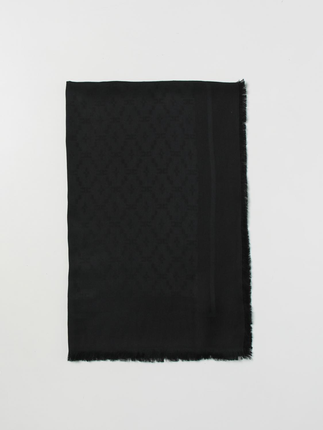 ELISABETTA FRANCHI SCIARPA: Sciarpa Elisabetta Franchi in tessuto con logo jacquard, Nero - Img 1