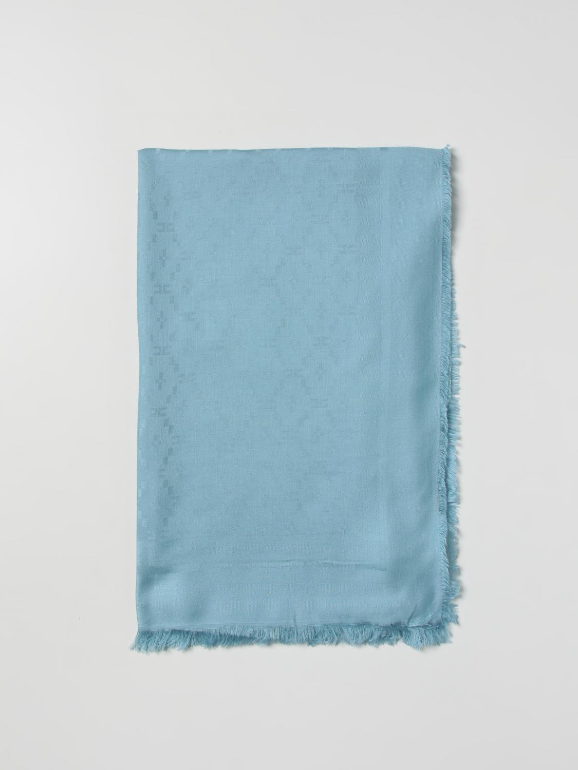 ELISABETTA FRANCHI SCIARPA: Sciarpa Elisabetta Franchi in tessuto con logo jacquard, Azzurro - Img 1