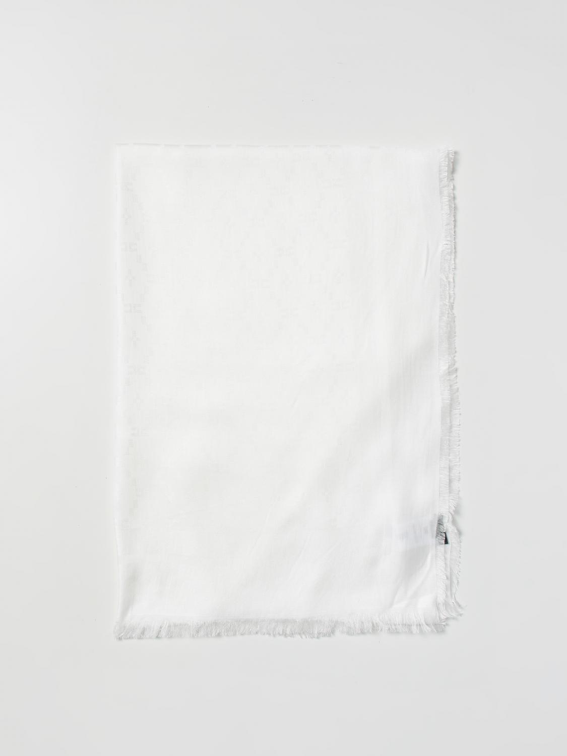 ELISABETTA FRANCHI SCIARPA: Sciarpa Elisabetta Franchi in tessuto con logo jacquard, Avorio - Img 1