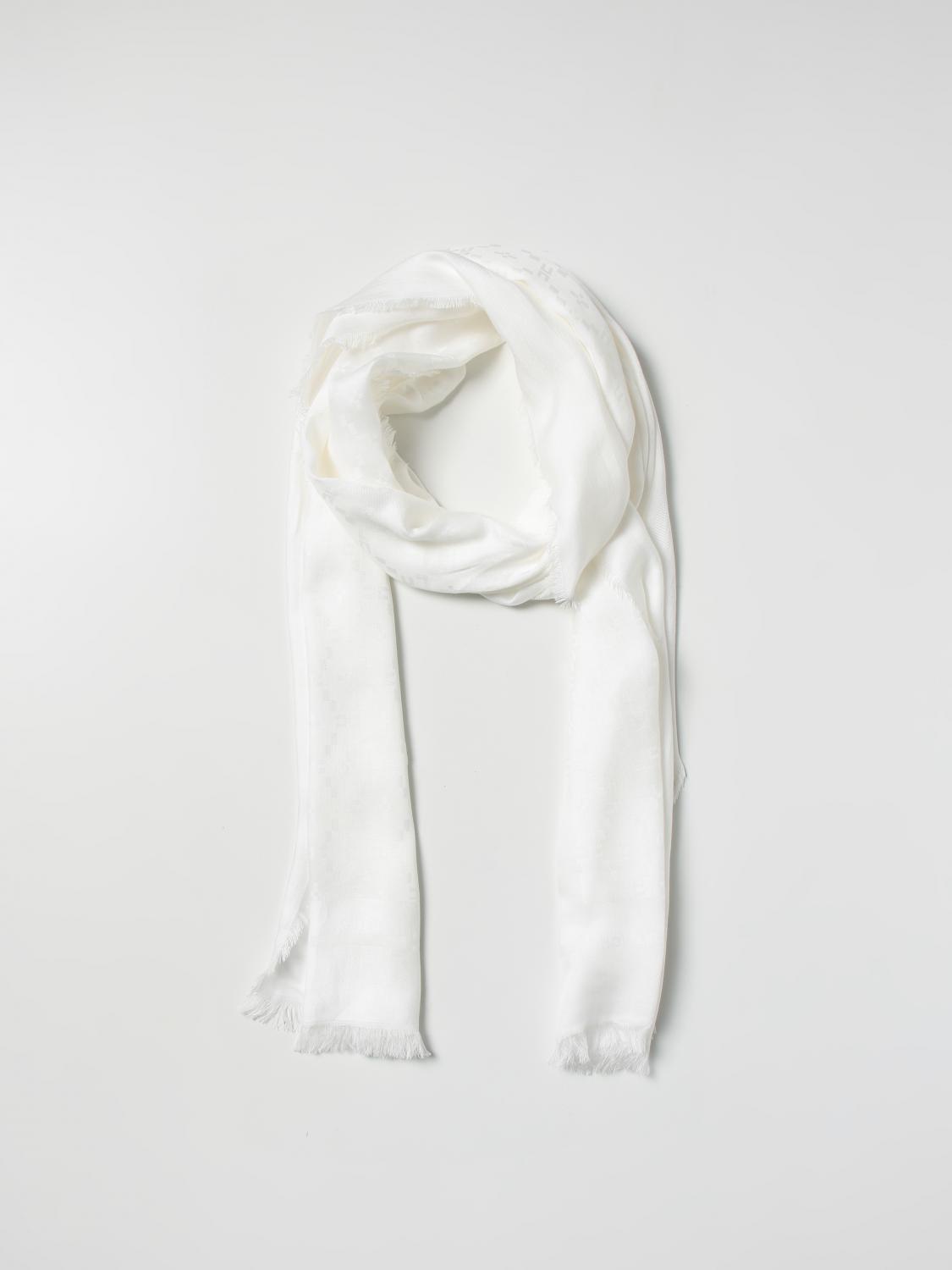 ELISABETTA FRANCHI SCIARPA: Sciarpa Elisabetta Franchi in tessuto con logo jacquard, Avorio - Img 2