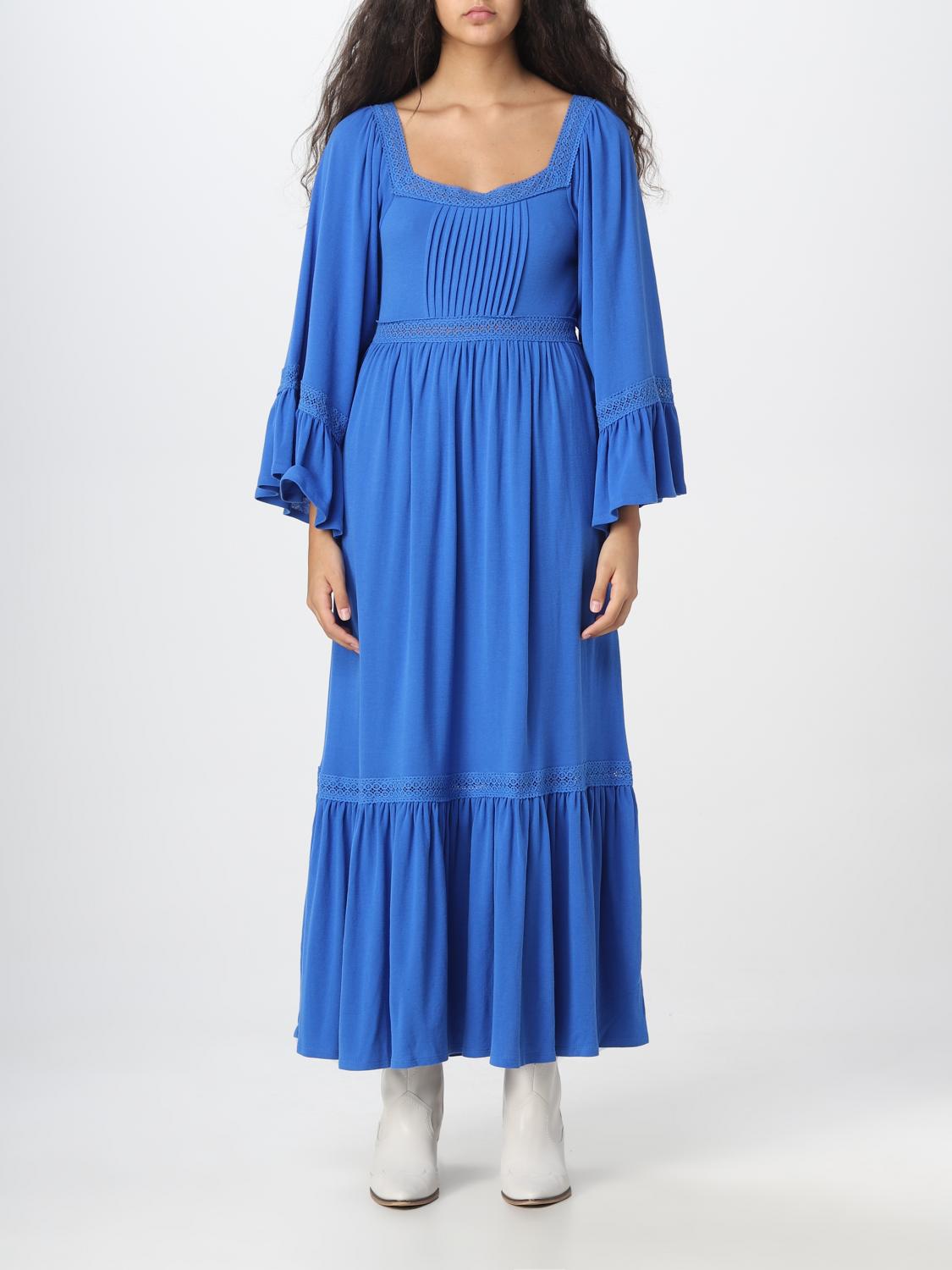 SALE♪春に大活躍！*Chloe*デニム ミディドレス ブルー コットン Chloe ドレスブルー（SALE♪春に大活躍！*Chloe*デニム ミディ