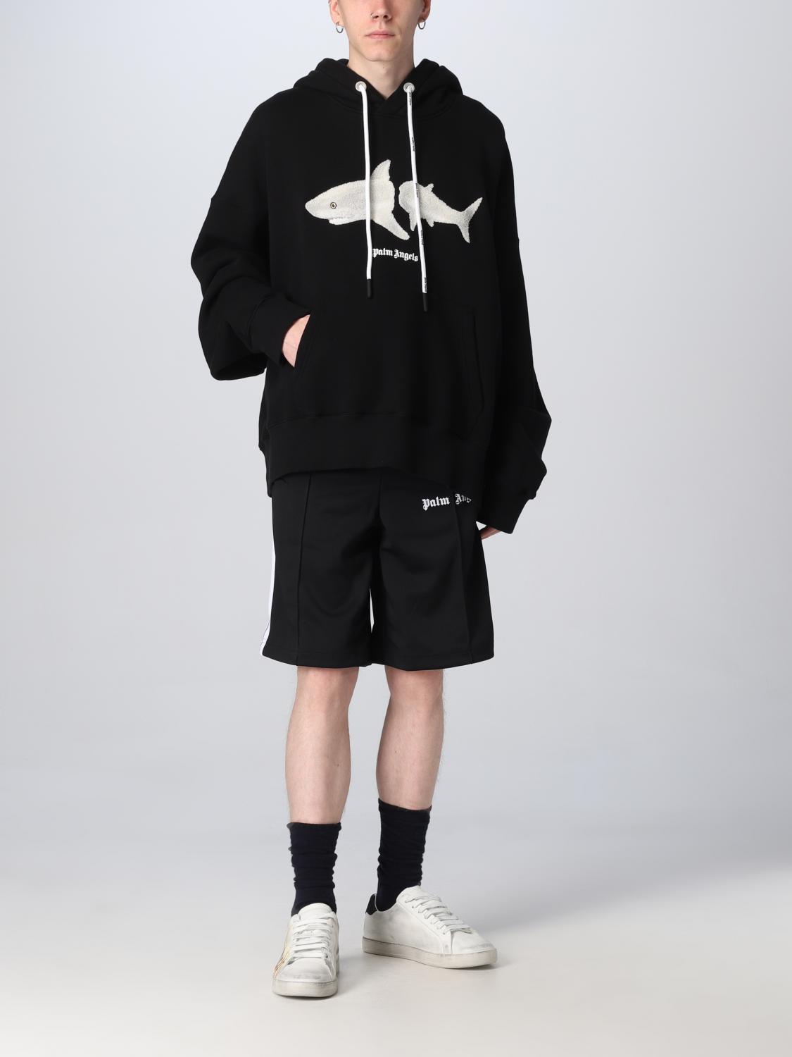 PALM ANGELS FELPA: Felpa oversize Shark Palm Angels, Nero - Img 2