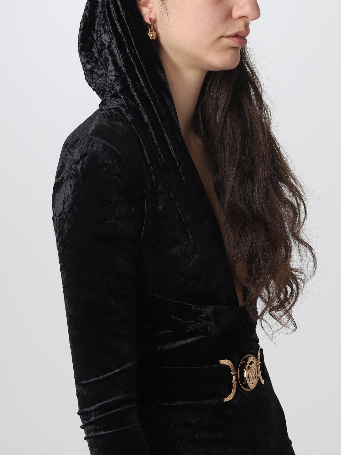 VERSACE JUMPSUIT: Velvet Medusa Biggie Versace jumpsuit, Black - Img 4