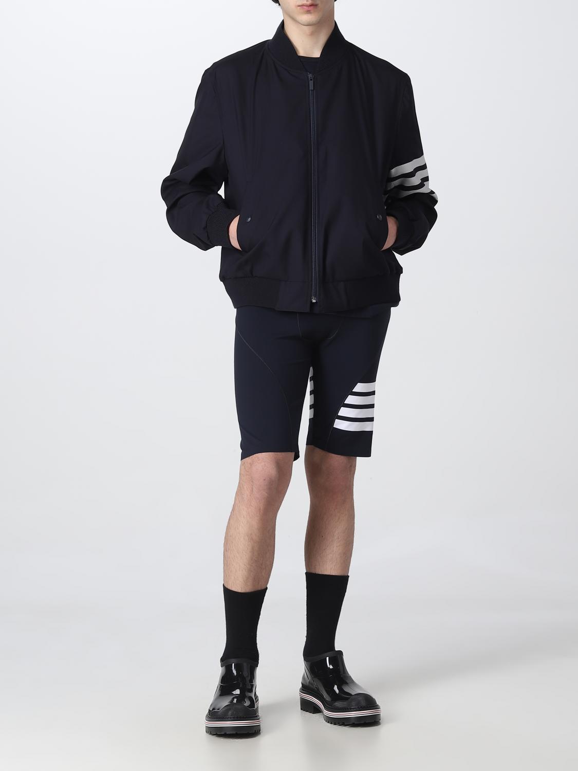 THOM BROWNE JACKET: Thom Browne bomber jacket in wool, Blue - Img 2