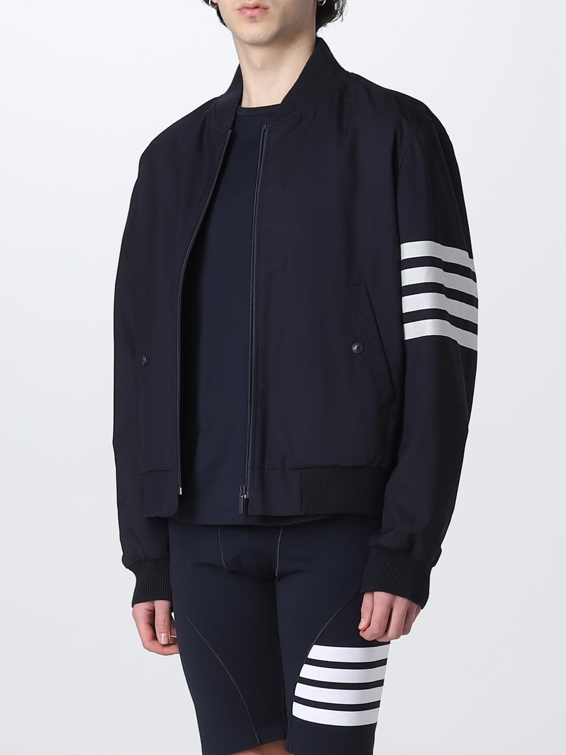 THOM BROWNE JACKET: Thom Browne bomber jacket in wool, Blue - Img 4