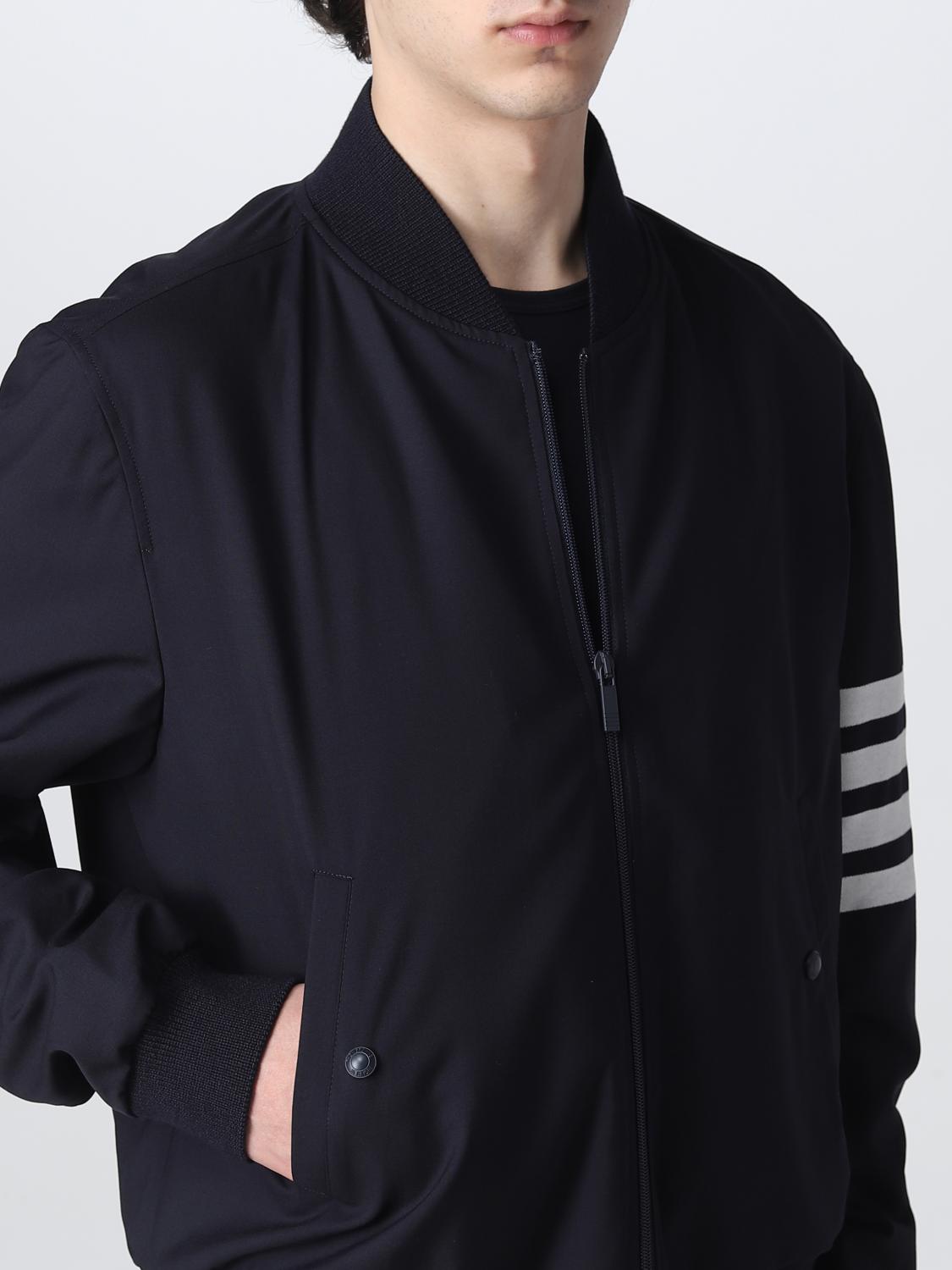 THOM BROWNE JACKET: Thom Browne bomber jacket in wool, Blue - Img 5