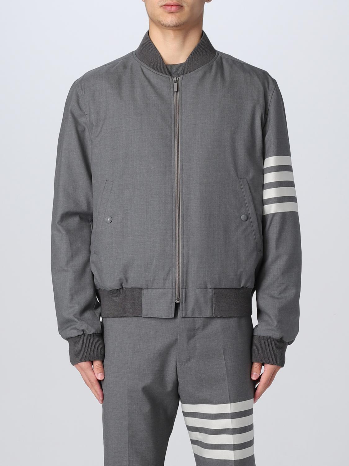 THOM BROWNE JACKET: Thom Browne bomber jacket in wool, Grey - Img 1