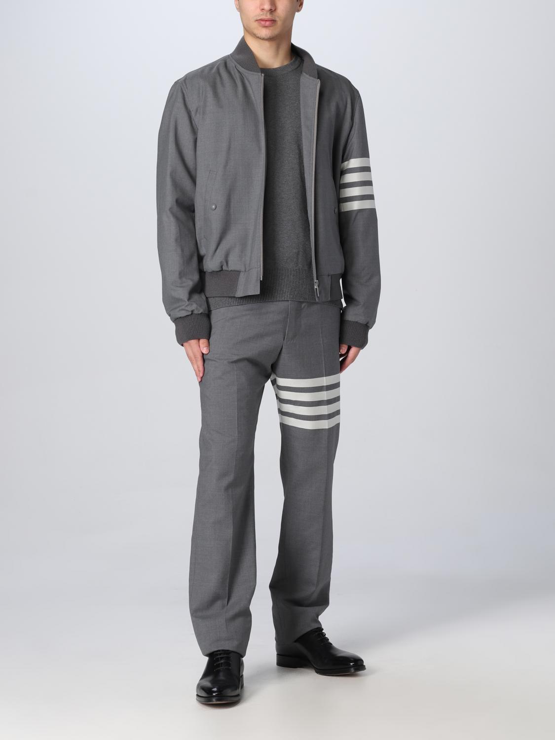 THOM BROWNE JACKET: Thom Browne bomber jacket in wool, Grey - Img 2