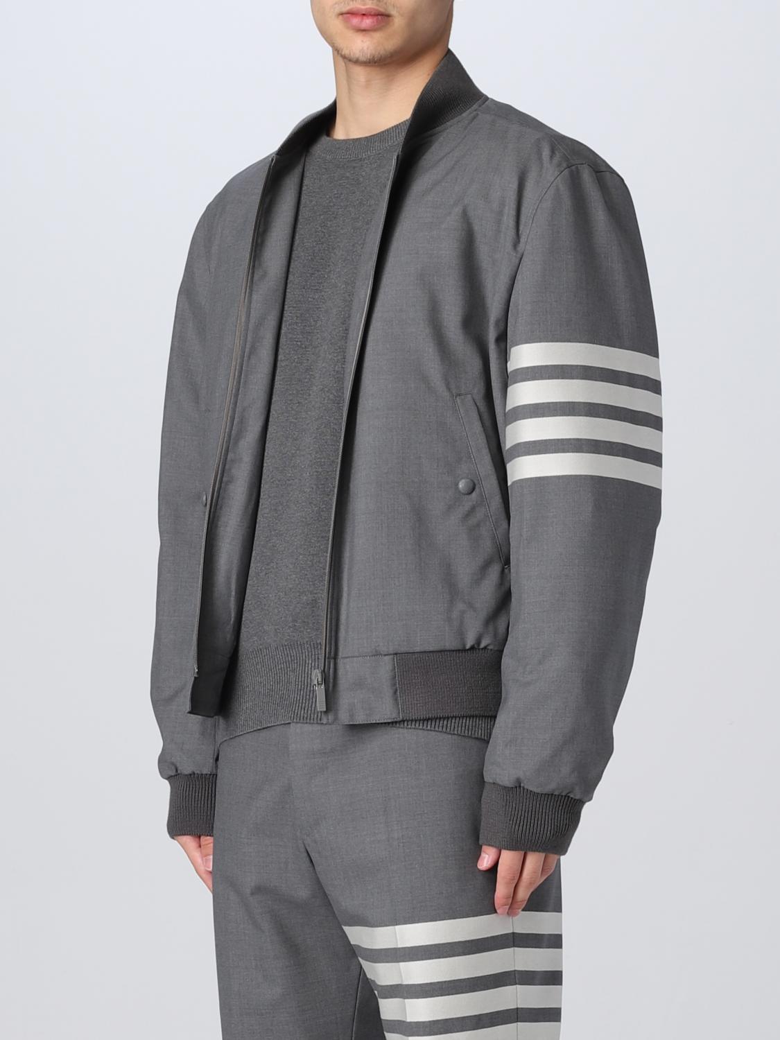 THOM BROWNE JACKET: Thom Browne bomber jacket in wool, Grey - Img 4