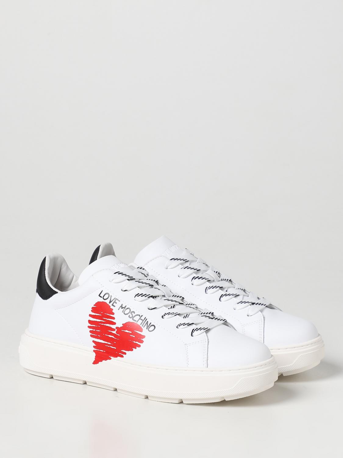 Love Moschino Outlet: leather sneakers - White | Love