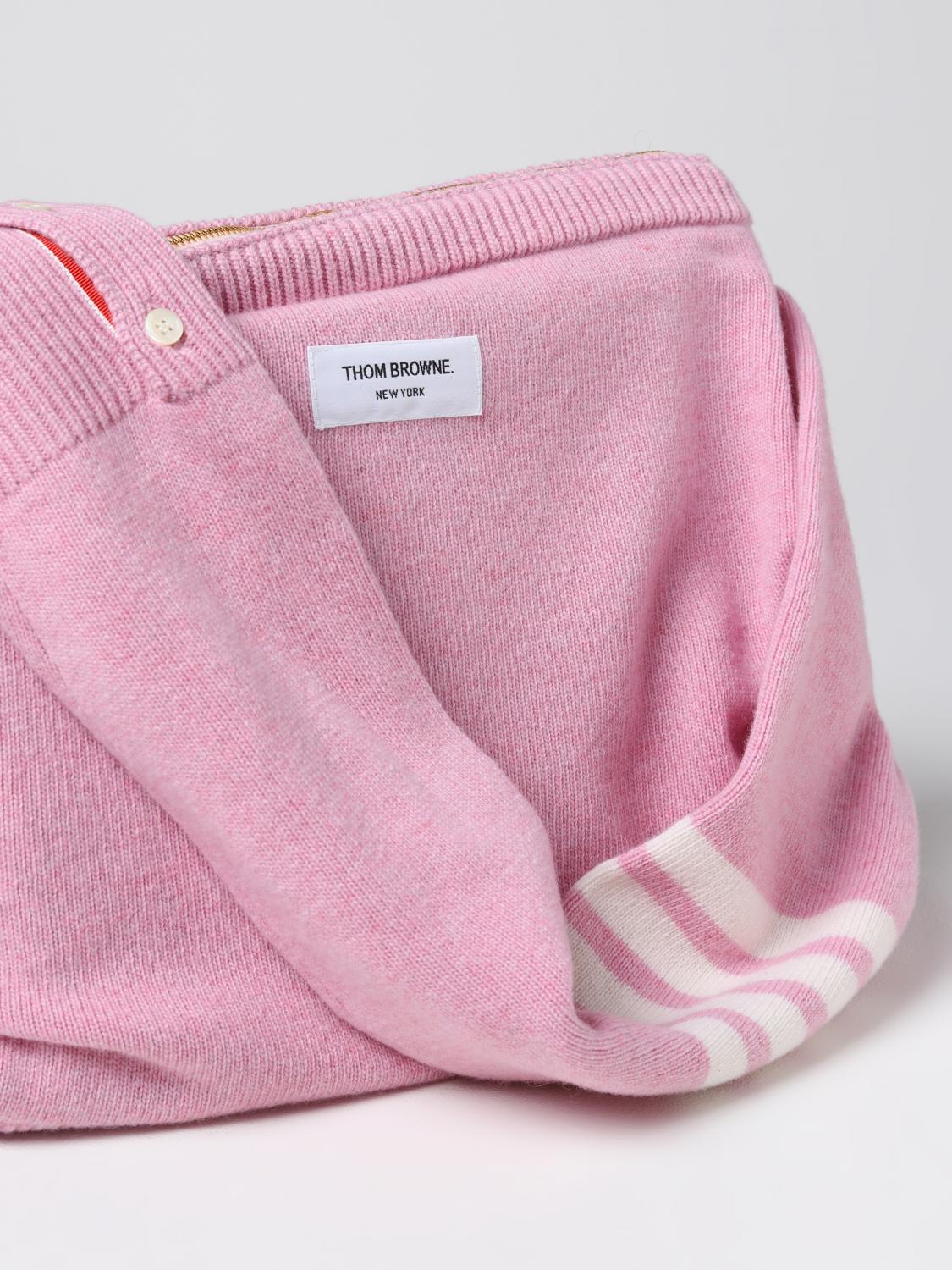 THOM BROWNE BORSA A TRACOLLA: Borsa Sweater Thom Browne in lana, Rosa - Img 3