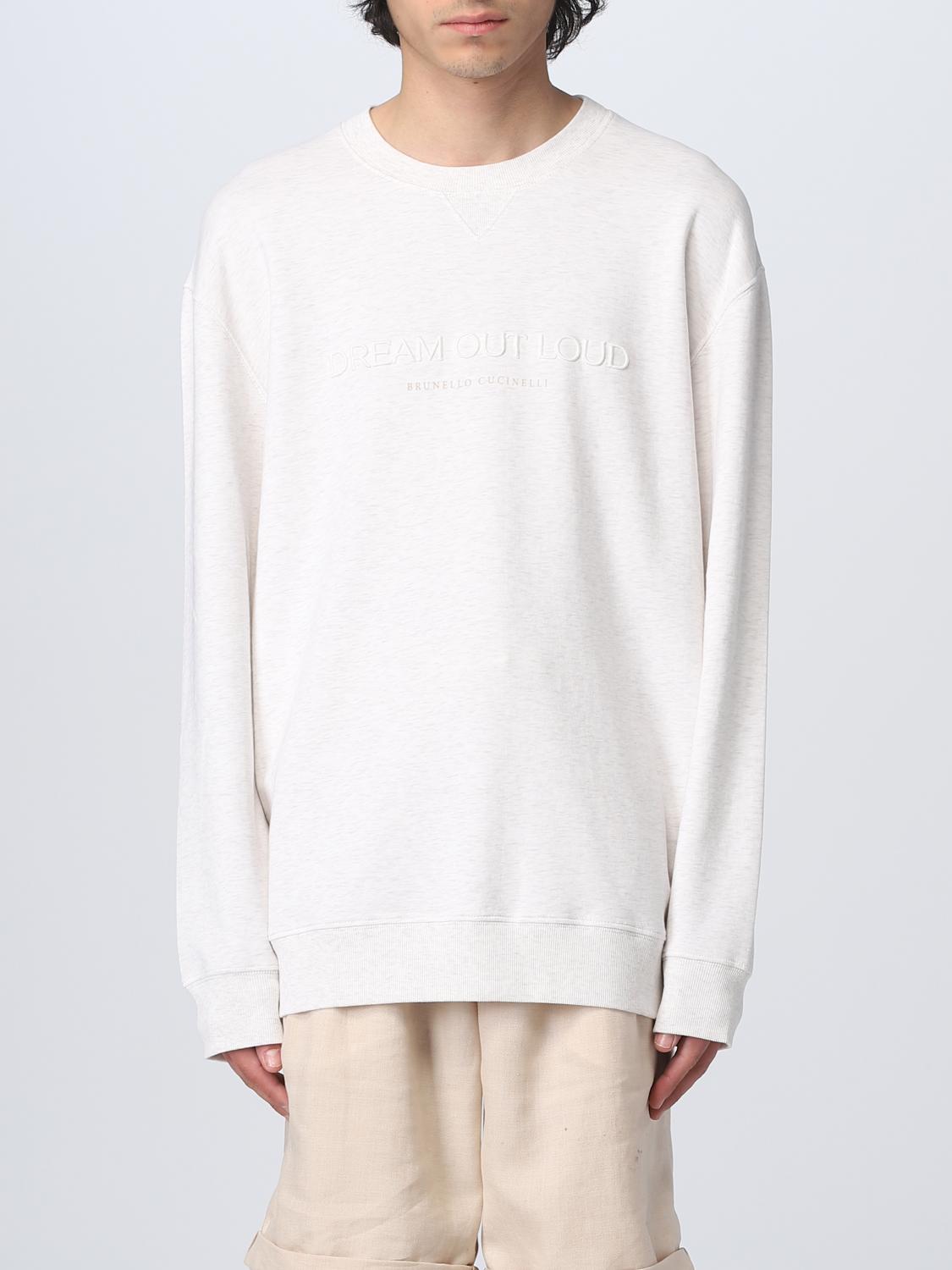 BRUNELLO CUCINELLI SWEATSHIRT: Pull homme Brunello Cucinelli, Blanc 1 - Img 1
