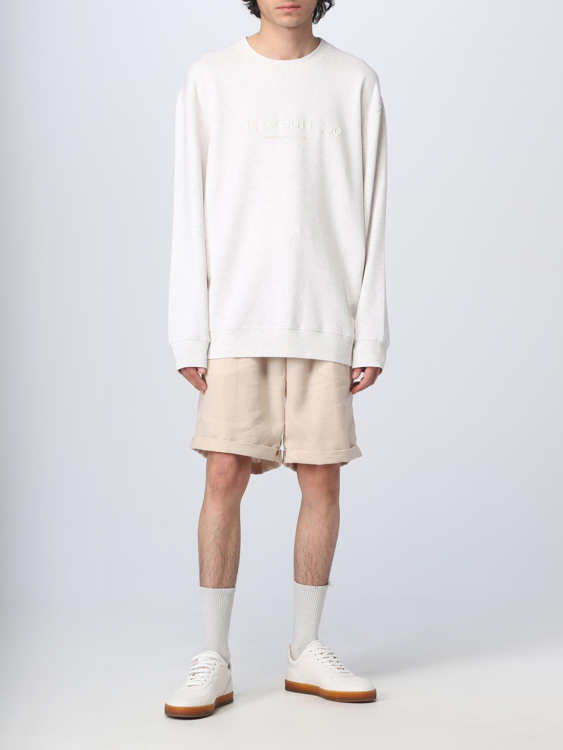 BRUNELLO CUCINELLI SWEATSHIRT: Pull homme Brunello Cucinelli, Blanc 1 - Img 2
