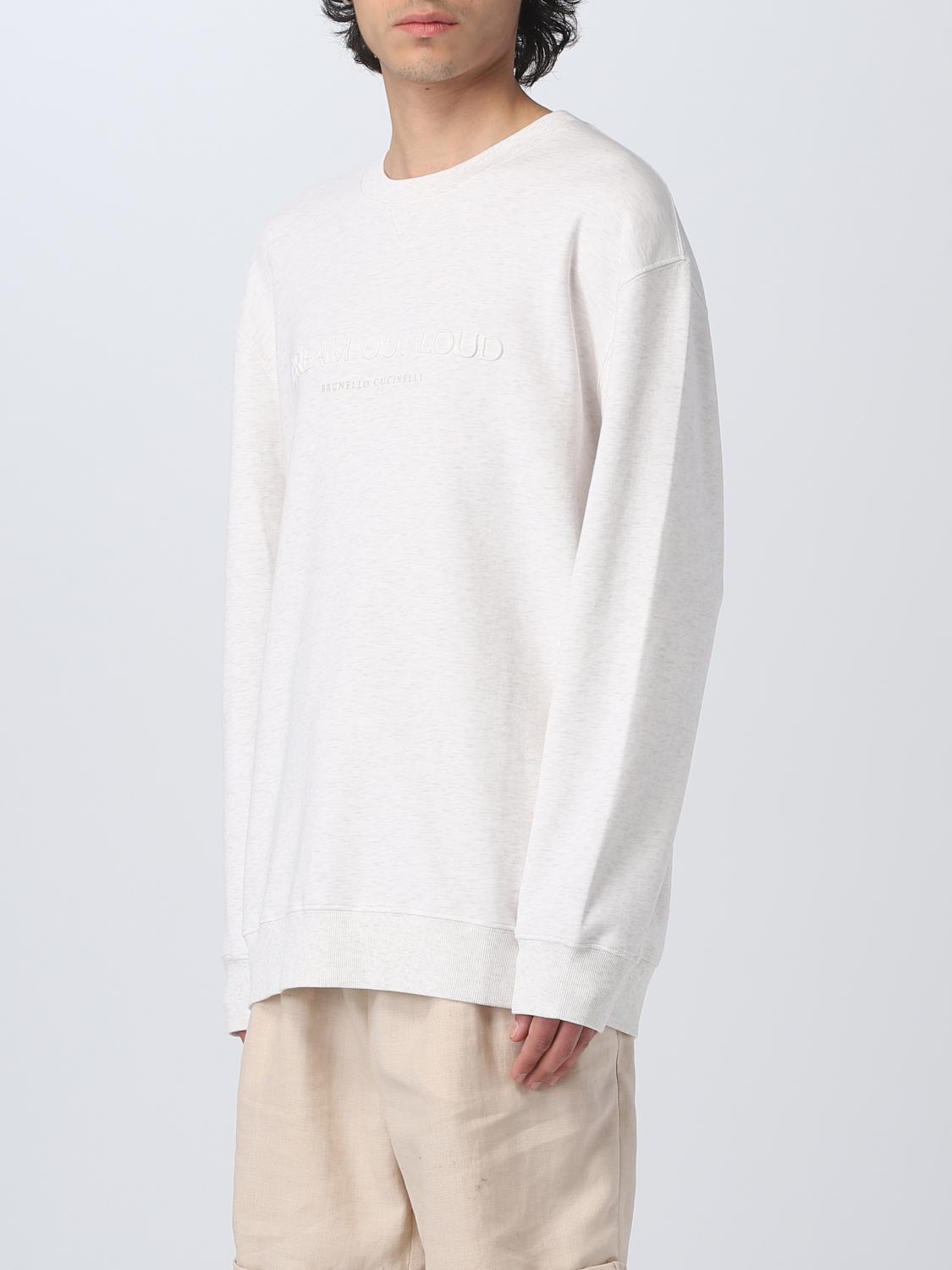 BRUNELLO CUCINELLI SWEATSHIRT: Pull homme Brunello Cucinelli, Blanc 1 - Img 4