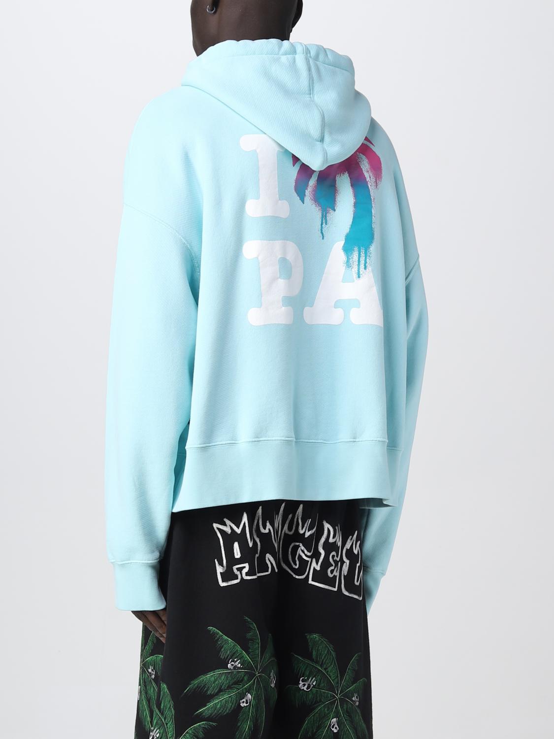 PALM ANGELS FELPA: Felpa Palm Angels in cotone, Blue - Img 3