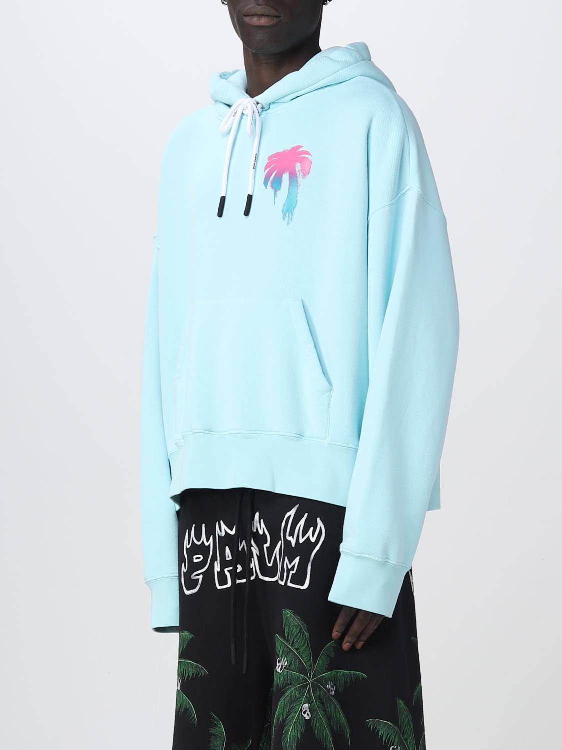 PALM ANGELS FELPA: Felpa Palm Angels in cotone, Blue - Img 4