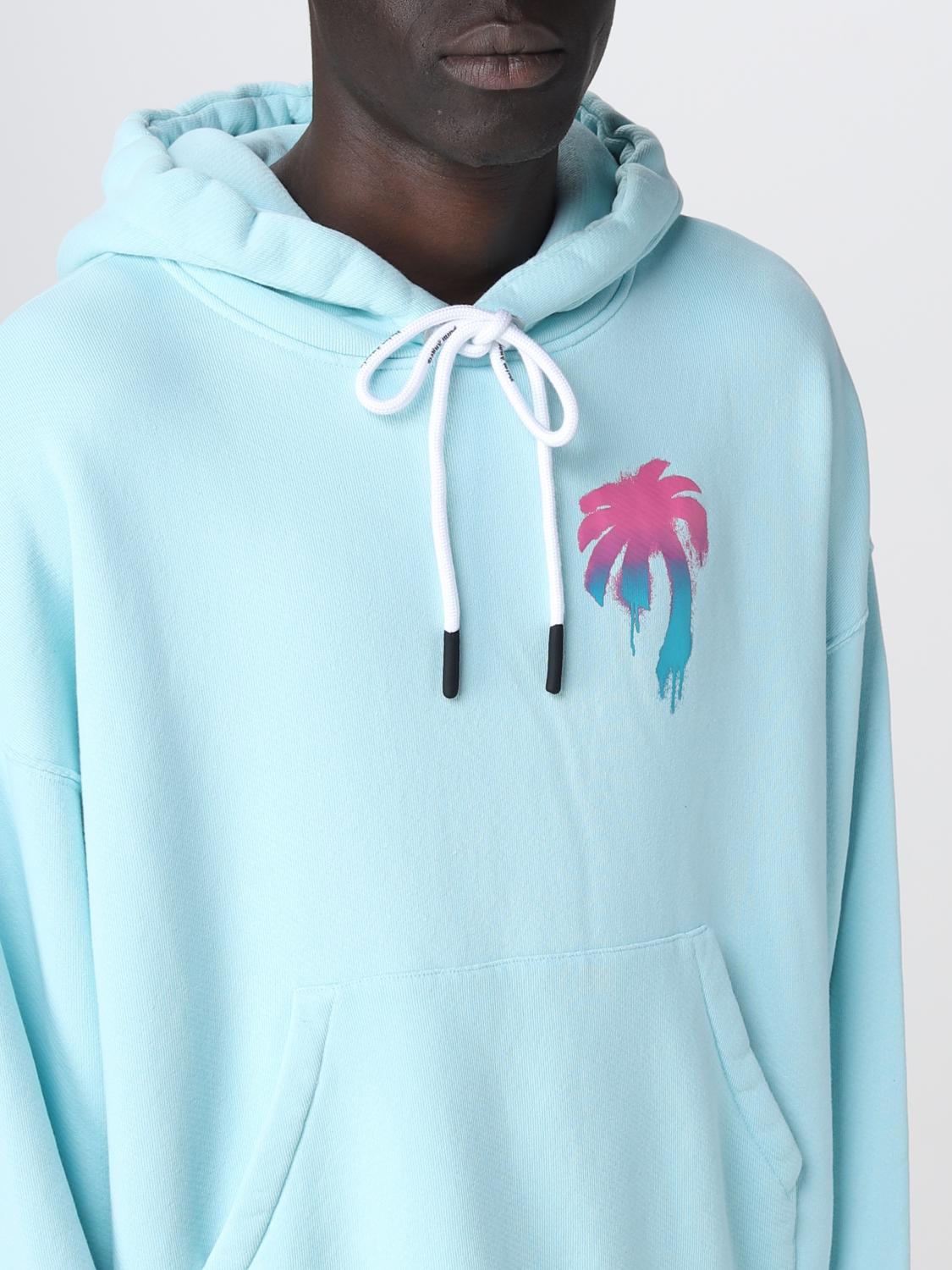 PALM ANGELS FELPA: Felpa Palm Angels in cotone, Blue - Img 5