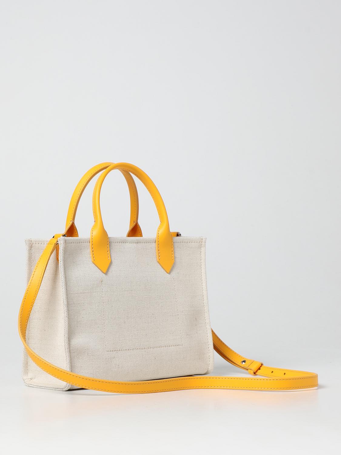 BALMAIN BORSA A MANO: Borsa B-Army Balmain in canvas e pelle, Giallo - Img 2
