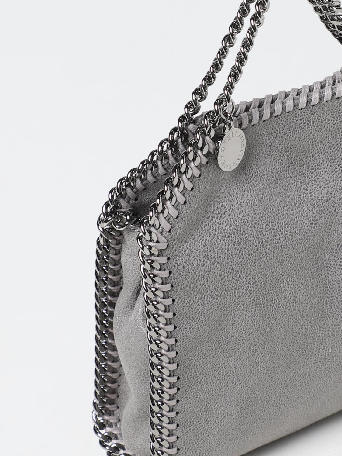 STELLA MCCARTNEY BORSA MINI: Borsa Falabella Micro Stella McCartney in pelle sintetica , Grigio - Img 3