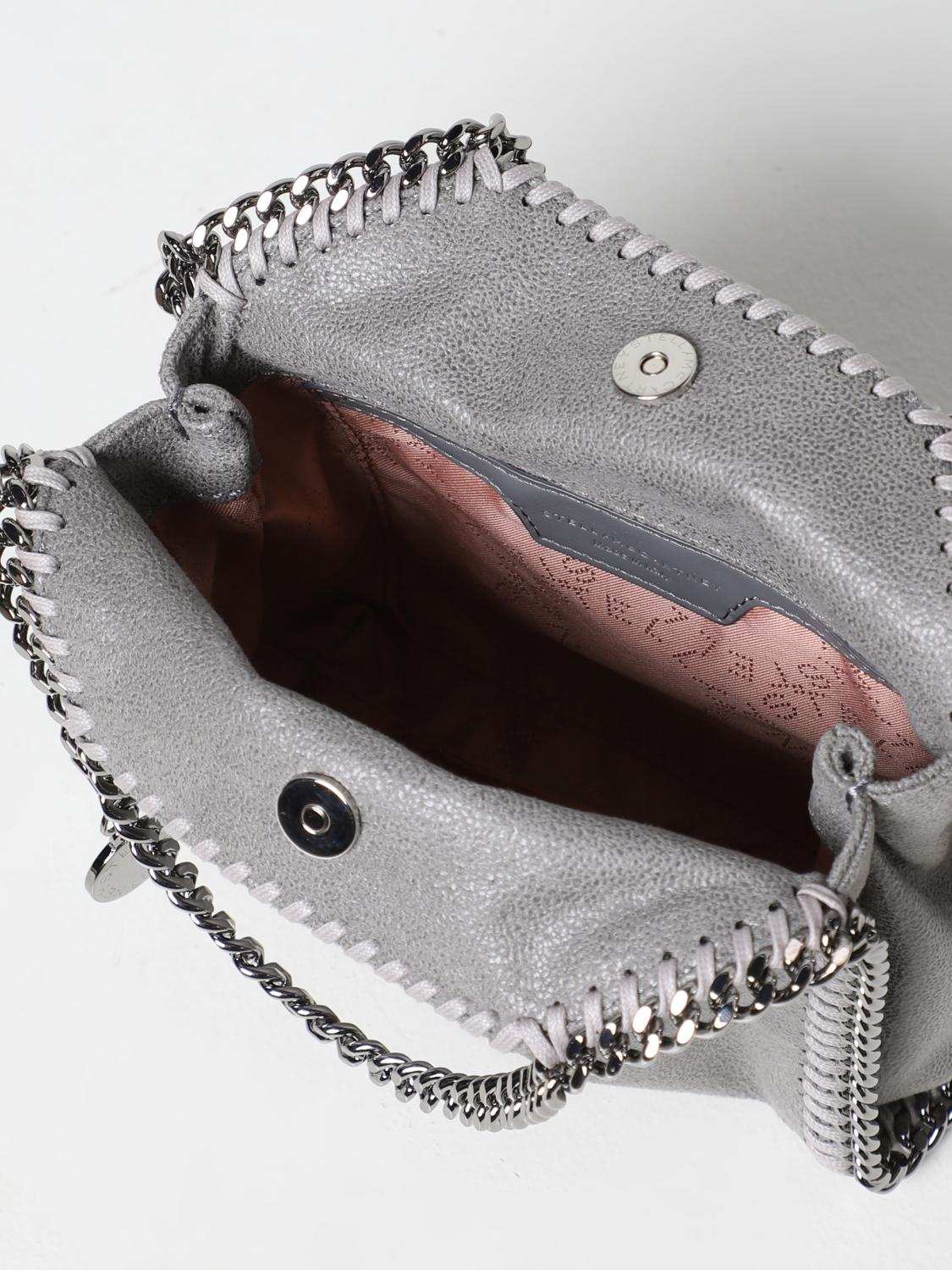 STELLA MCCARTNEY BORSA MINI: Borsa Falabella Micro Stella McCartney in pelle sintetica , Grigio - Img 4