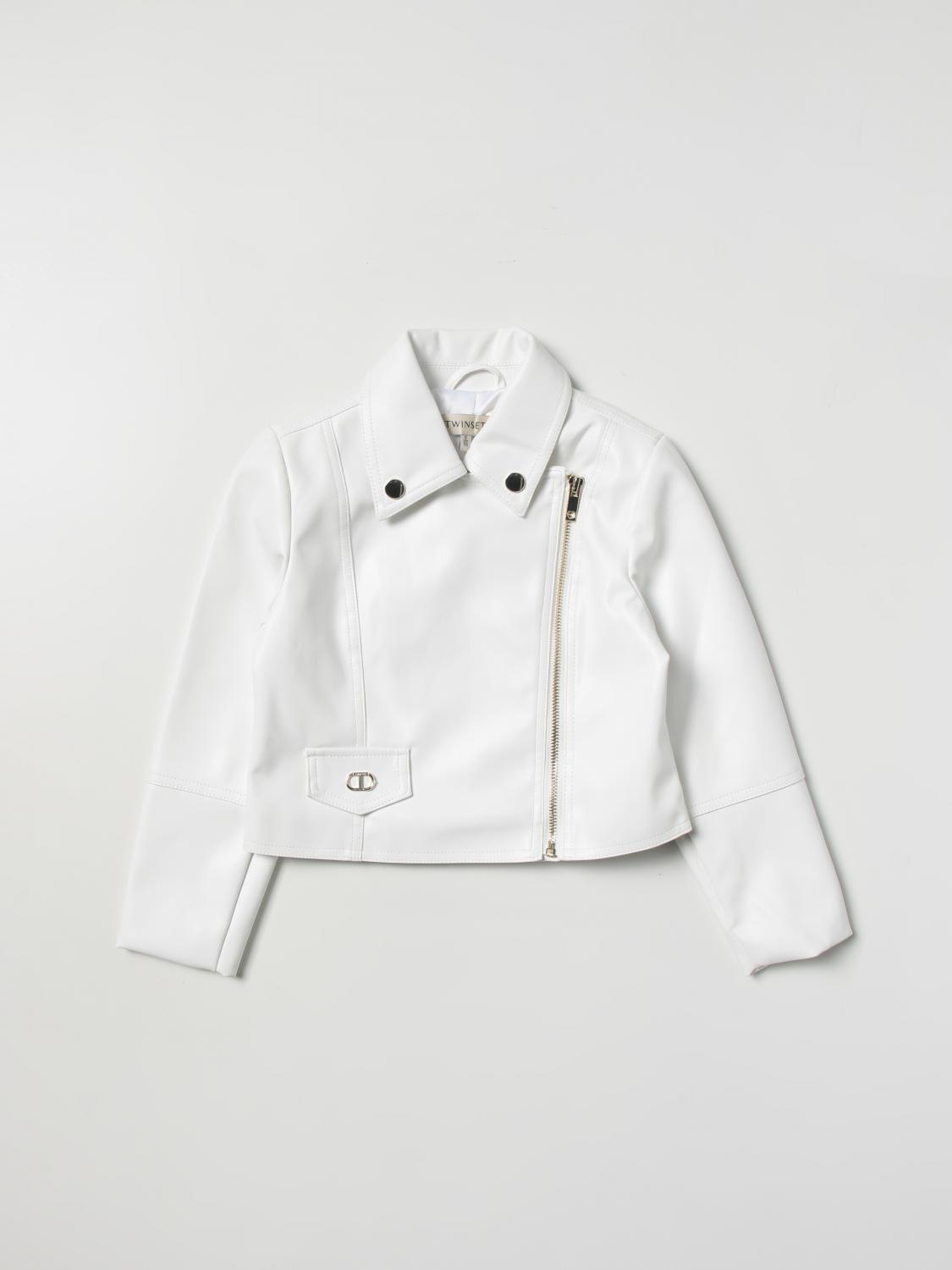TWINSET JACKET: Twinset jacket in synthetic leather, White - Img 1