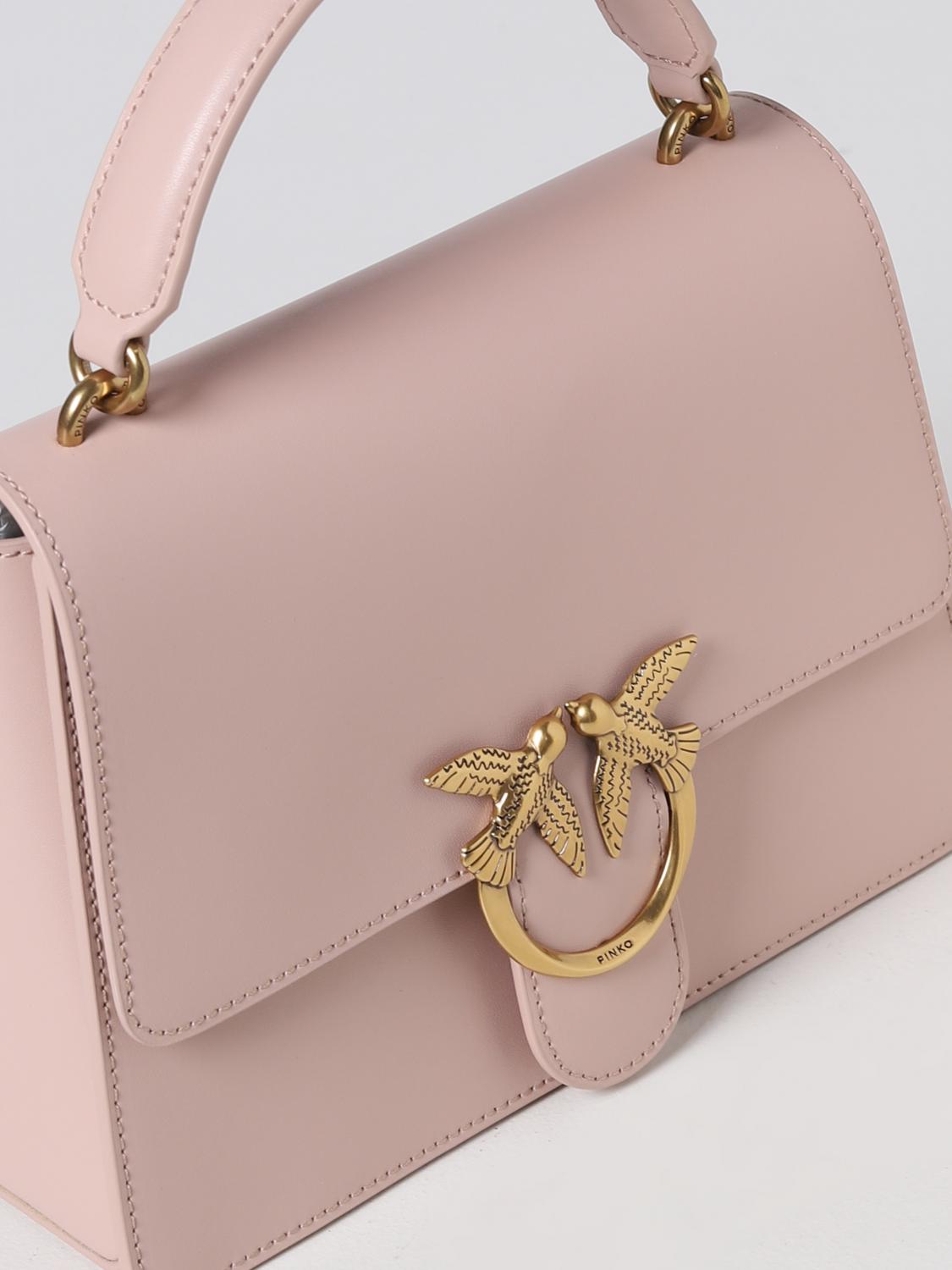 PINKO BORSA A MANO: Borsa Love One Pinko in pelle, Cipria - Img 3