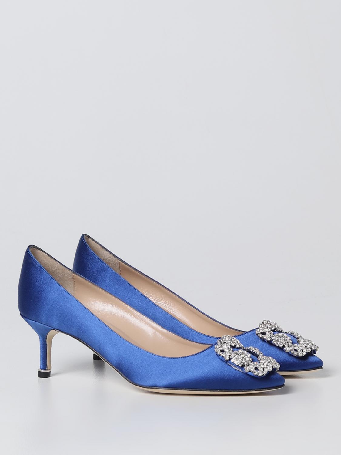 MANOLO BLAHNIK PUMPS: Hangisi Manolo Blahnik décolleté in satin, Blue - Img 2