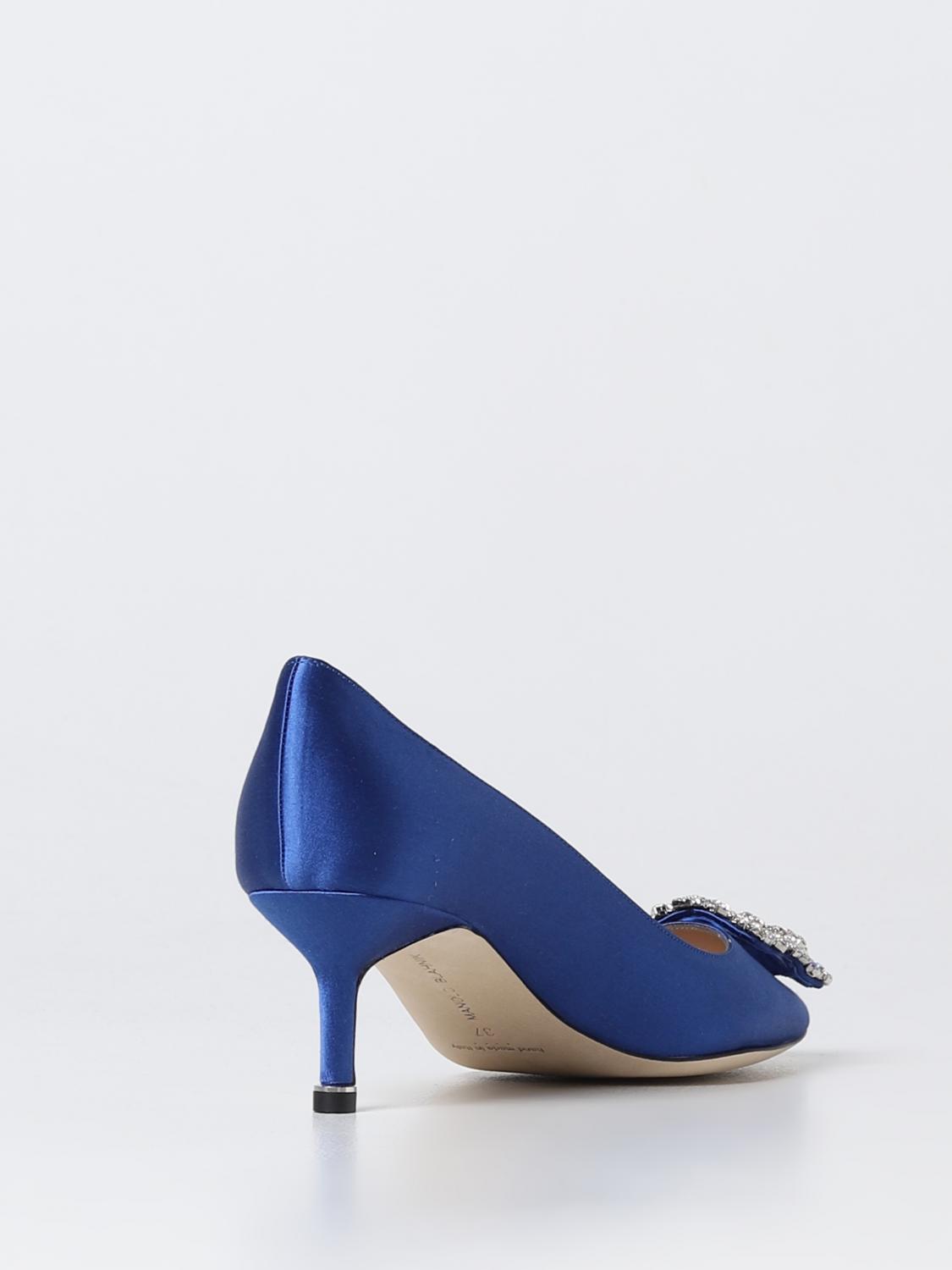 MANOLO BLAHNIK PUMPS: Hangisi Manolo Blahnik décolleté in satin, Blue - Img 3