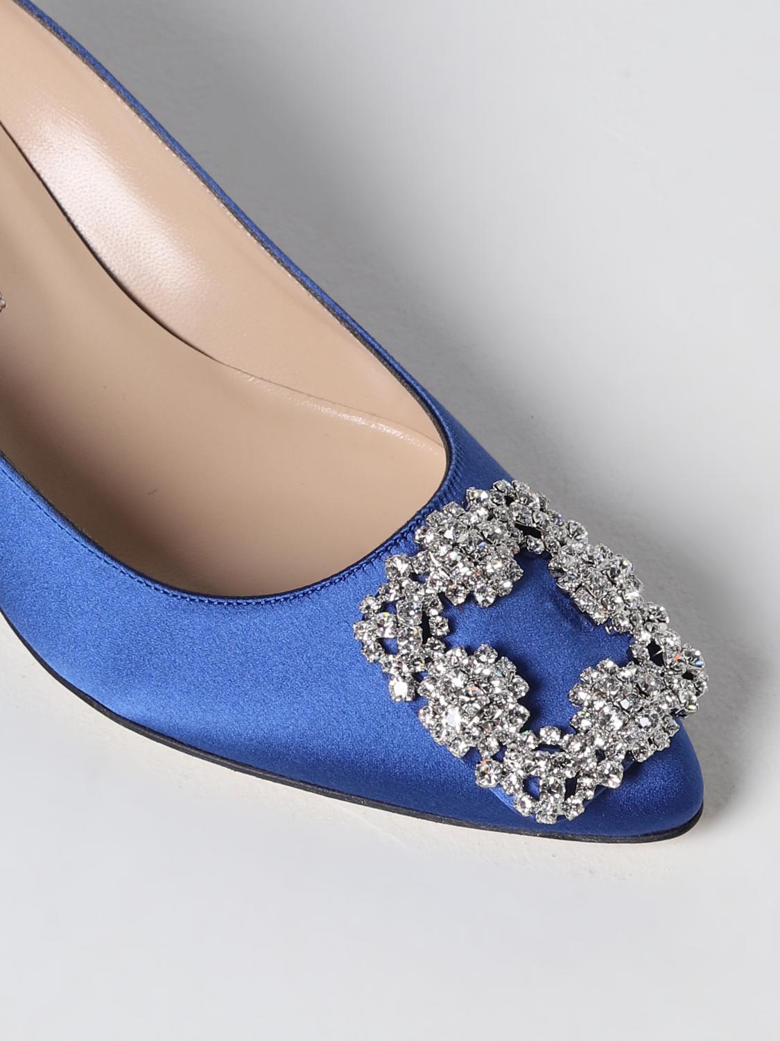 MANOLO BLAHNIK PUMPS: Hangisi Manolo Blahnik décolleté in satin, Blue - Img 4